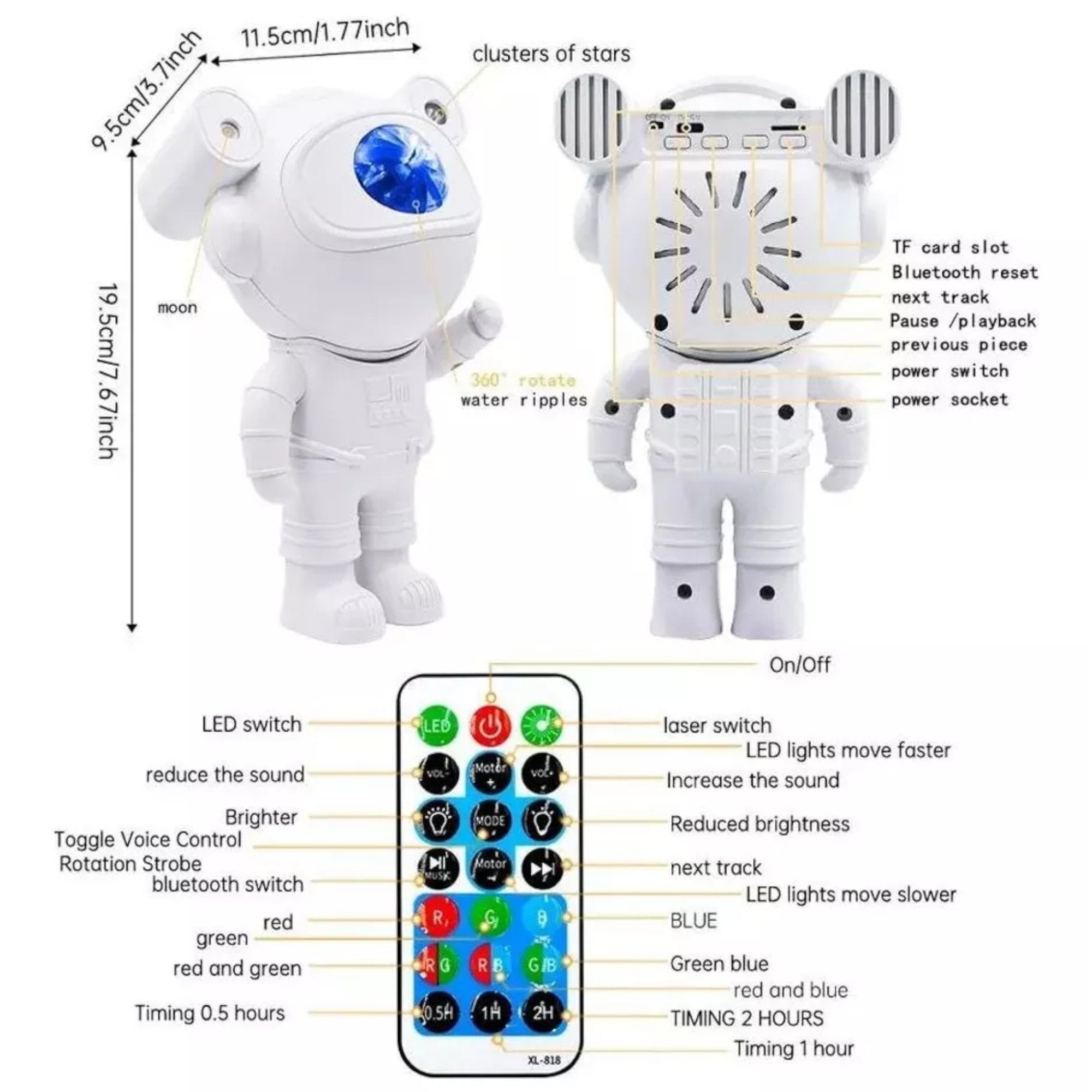 Astronaut Sky Projector & Bluetooth Speaker for an Out-of-This-World Experience