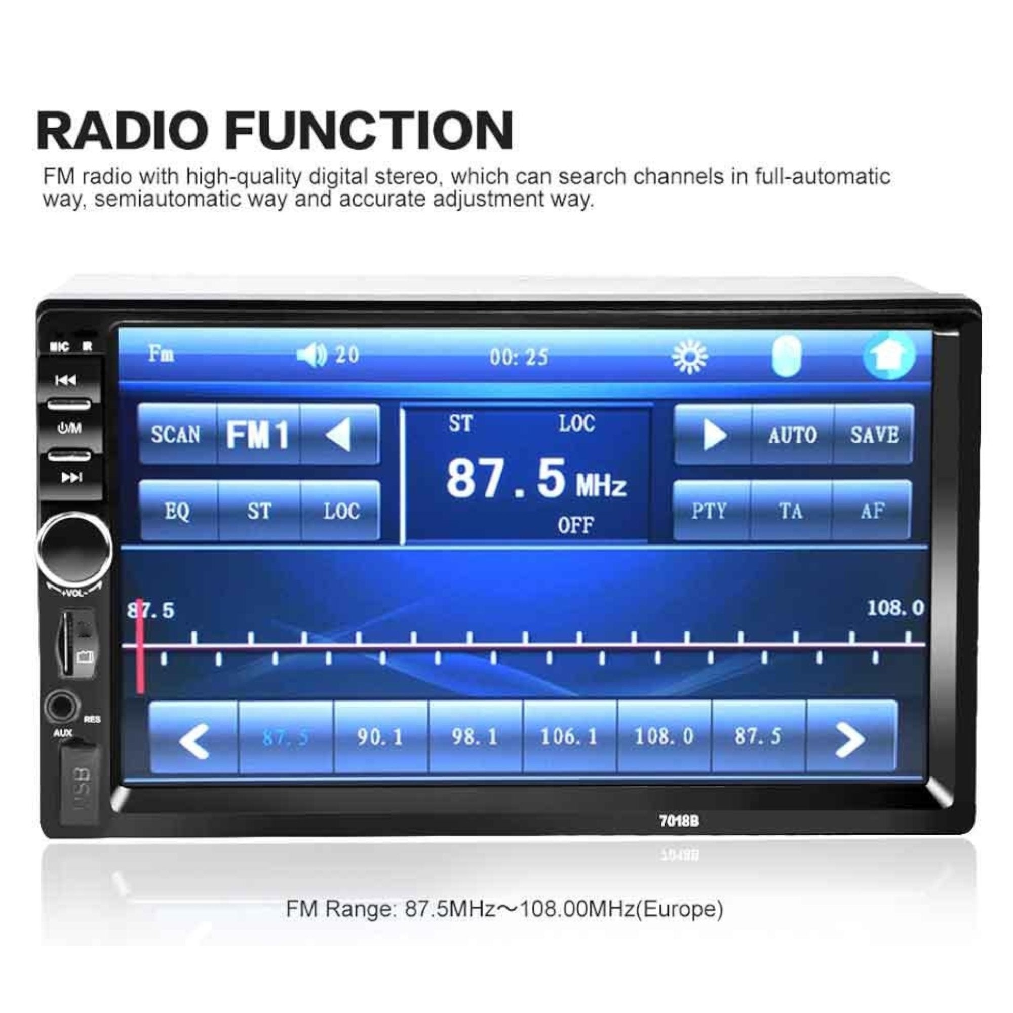 7" Touchscreen 2 Din Auto Multimedia System for Ultimate Entertainment