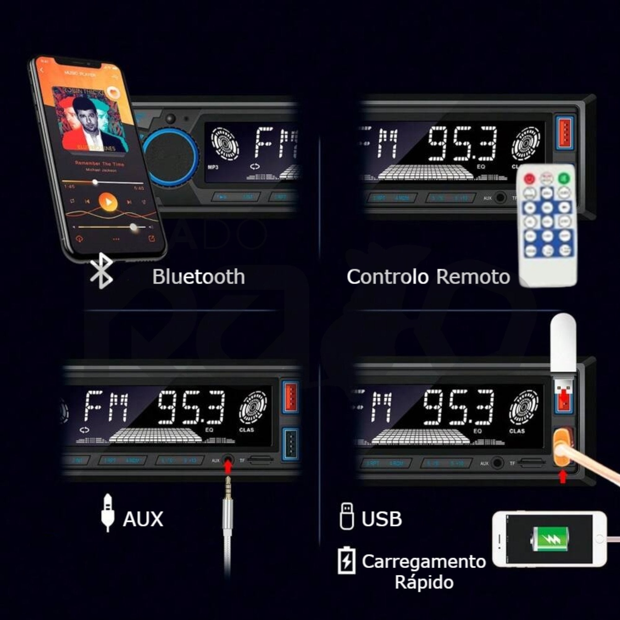 Multifunctional Car Radio with Remote Control, USB, TFT Display, Bluetooth & AUX - Model "XY-010