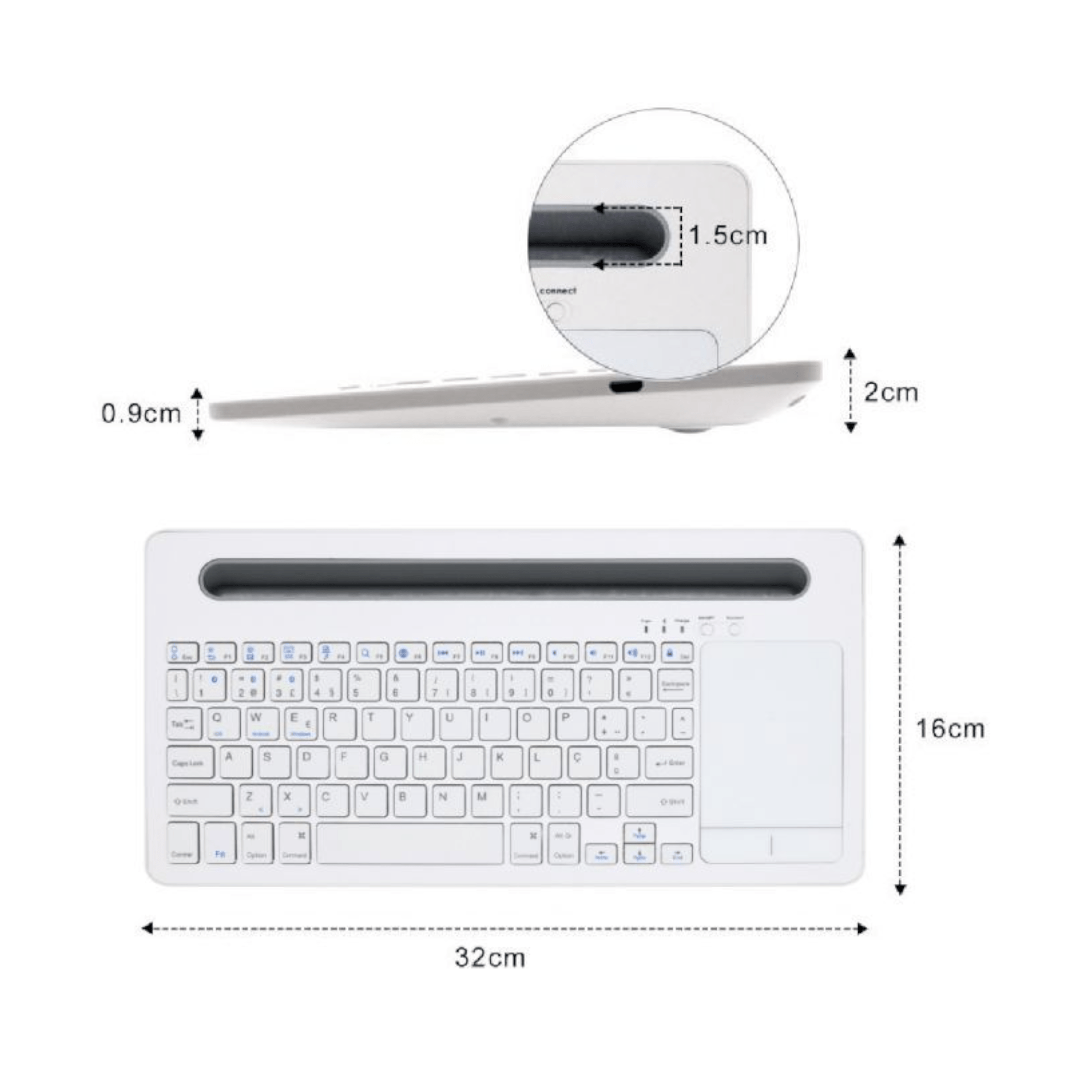 Elegantna bežična BT tastatura s naprednom dodirnom pločom "Q-JP210