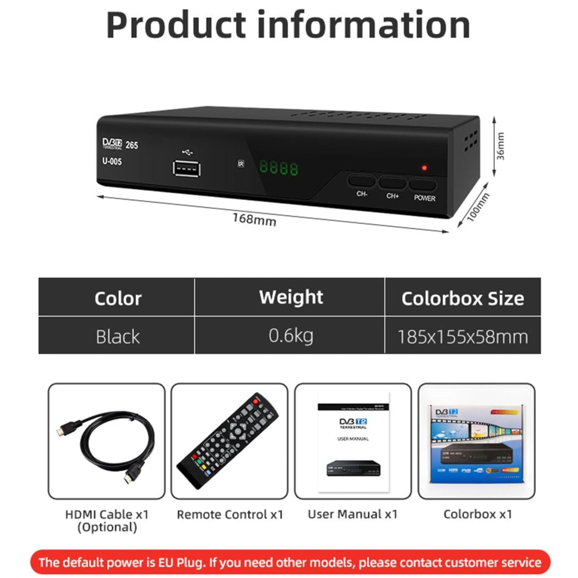 Innovativni digitalni HD DVB-T2 H265 resiver "U-005" za vrhunski televizijski doživljaj