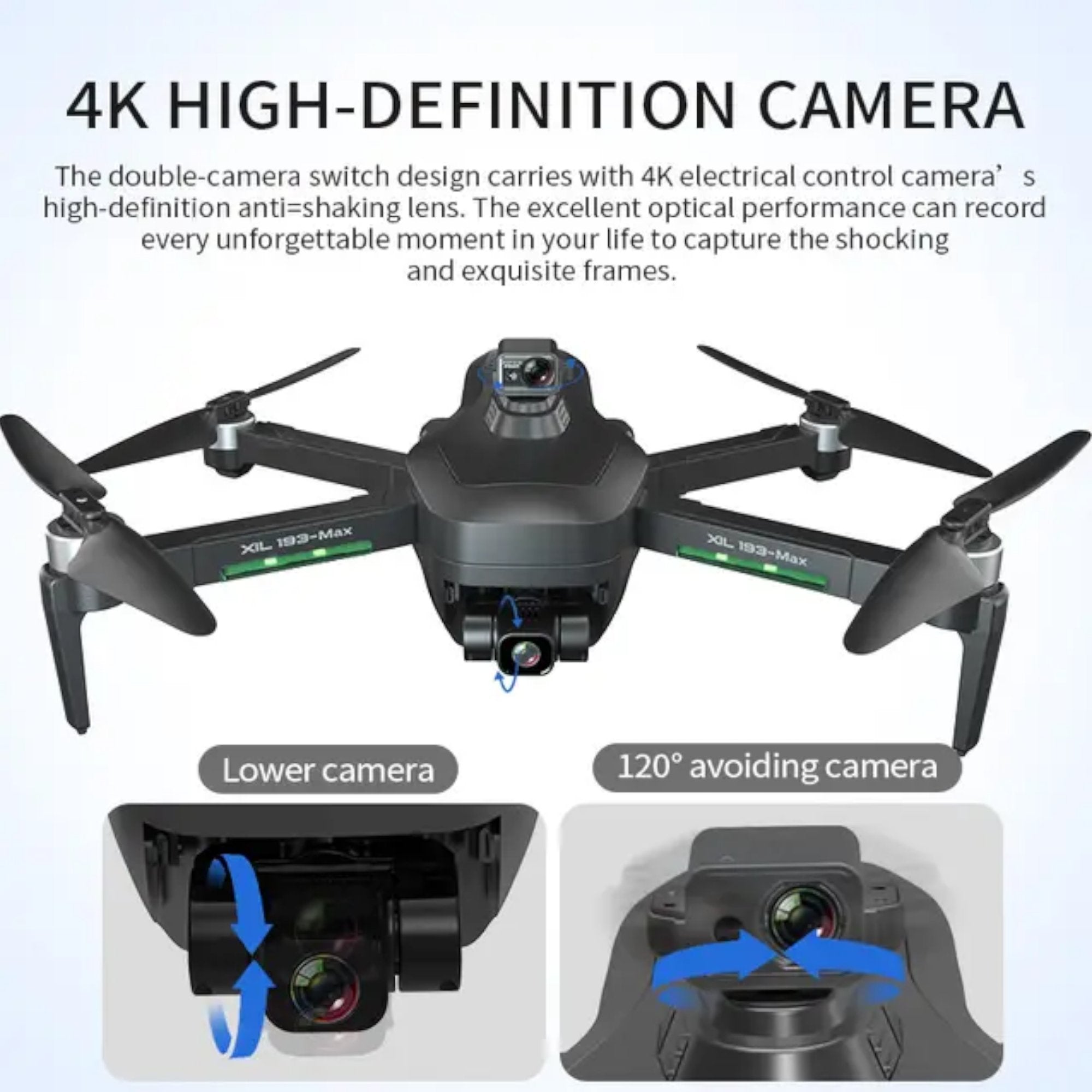 Dron "XiL 193 MAX" s Dvostrukim Kamerama - 5G 4K GPS WiFi za Neograničene Avanture!