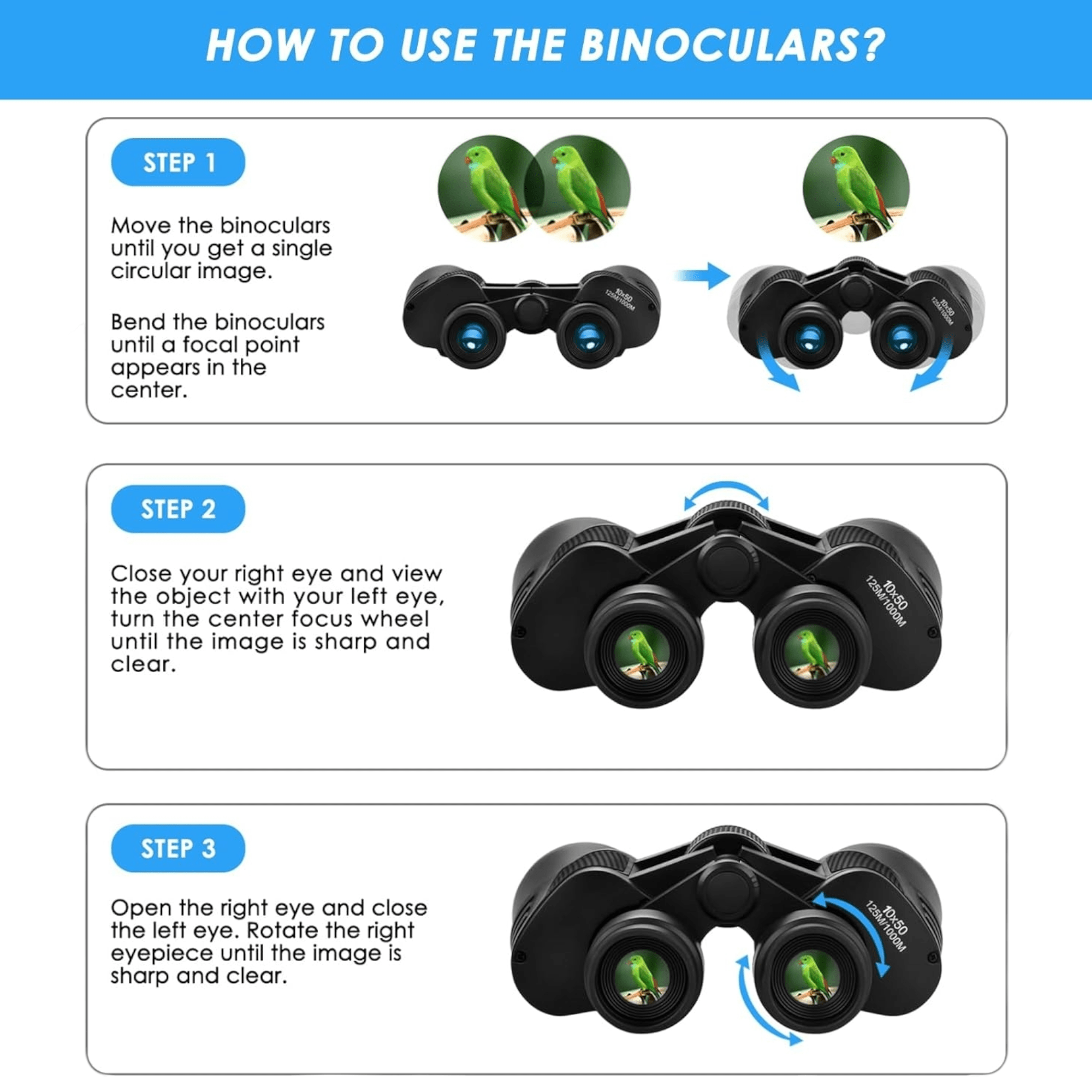 Powershot 10x50 HD Binoculars for Stunning Clarity and Detail