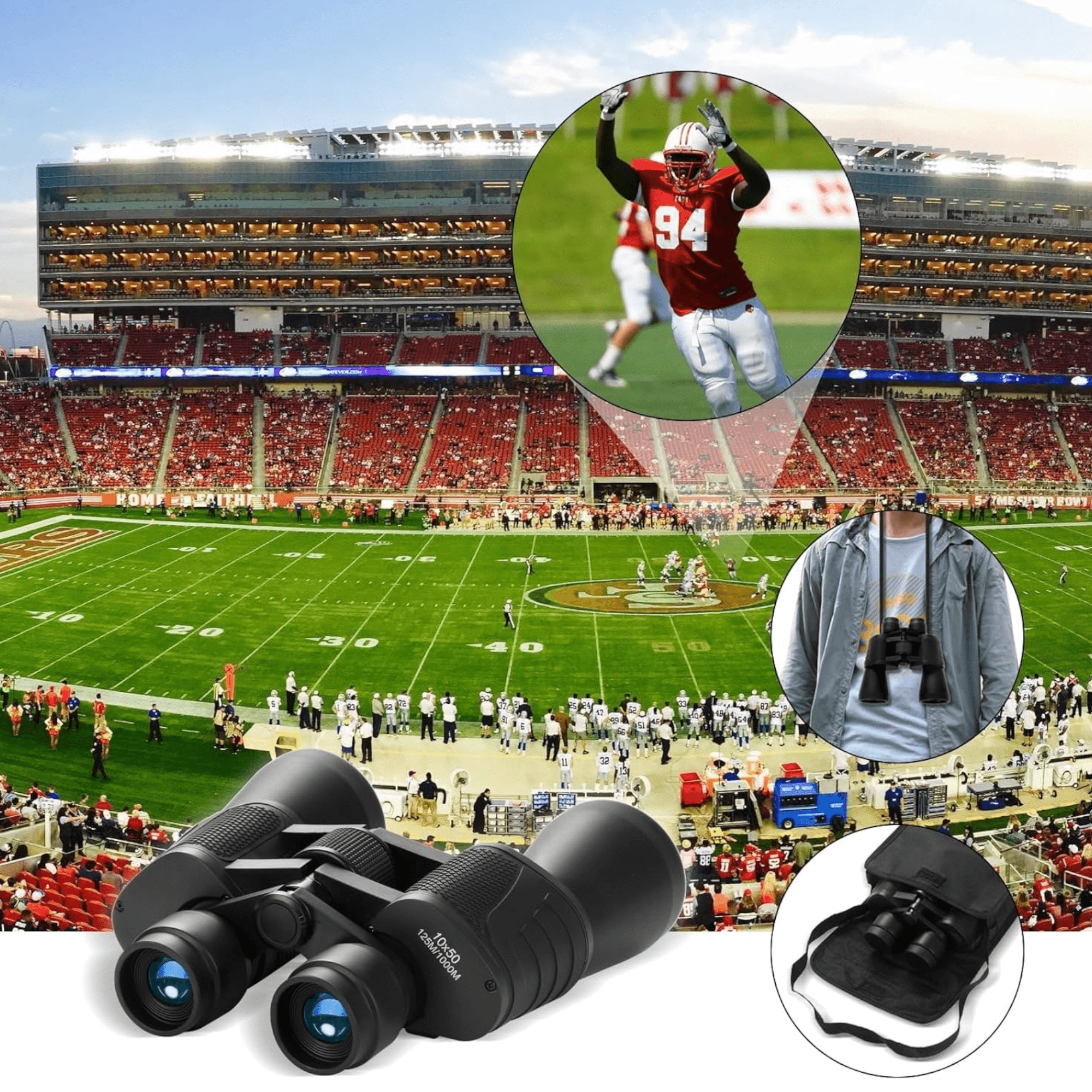 Powershot 10x50 HD Binoculars for Stunning Clarity and Detail