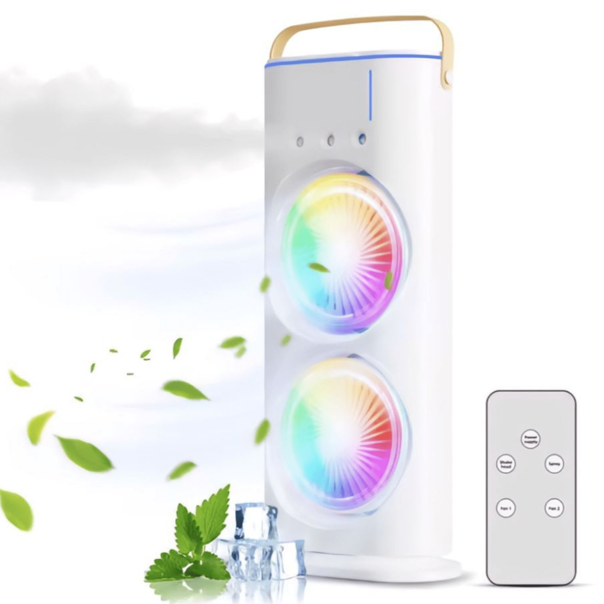 Dvostruki LED ventilator s funkcijom ovlaživanja za optimalnu svježinu!