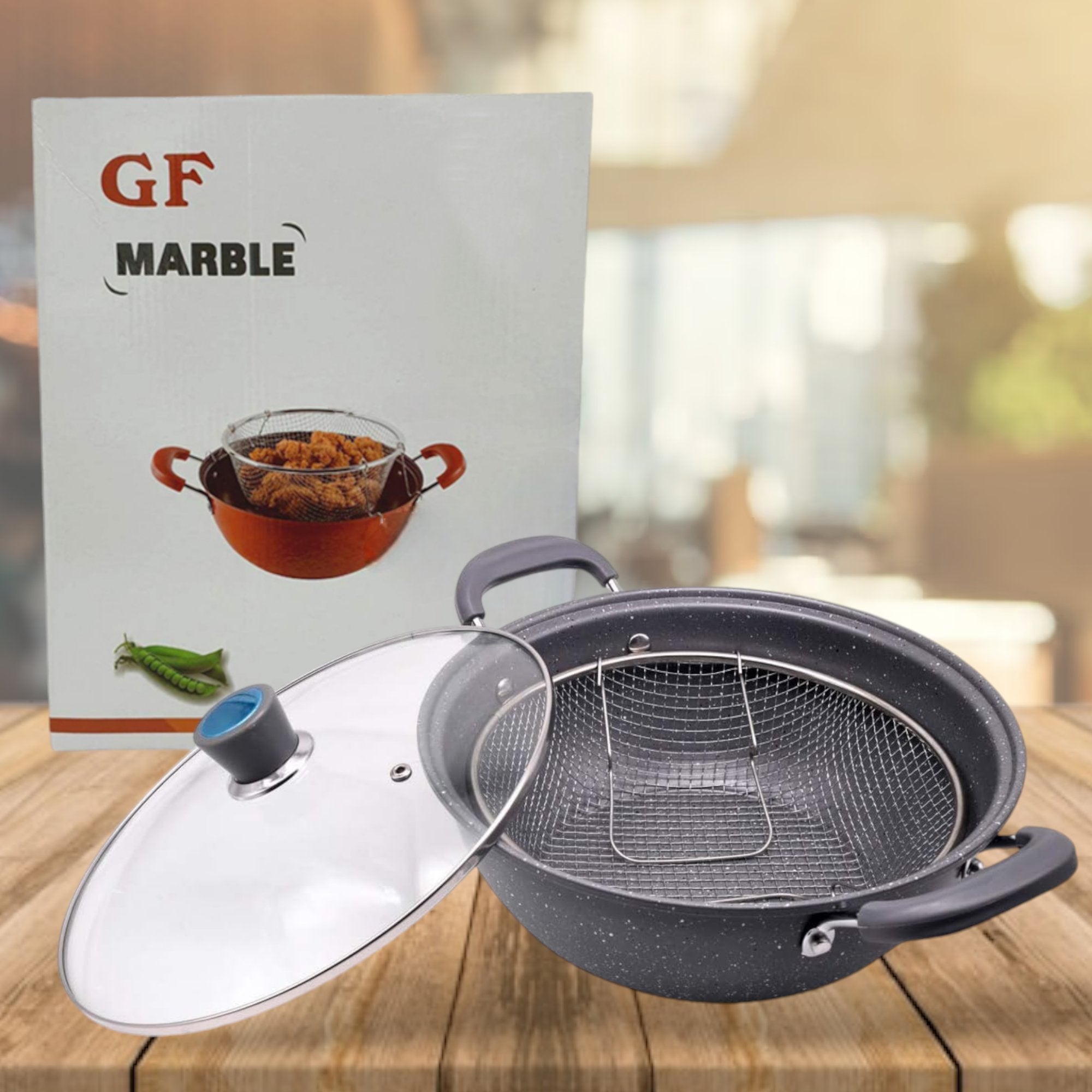 Elegantní granitová šerpa s praktickým fritérem