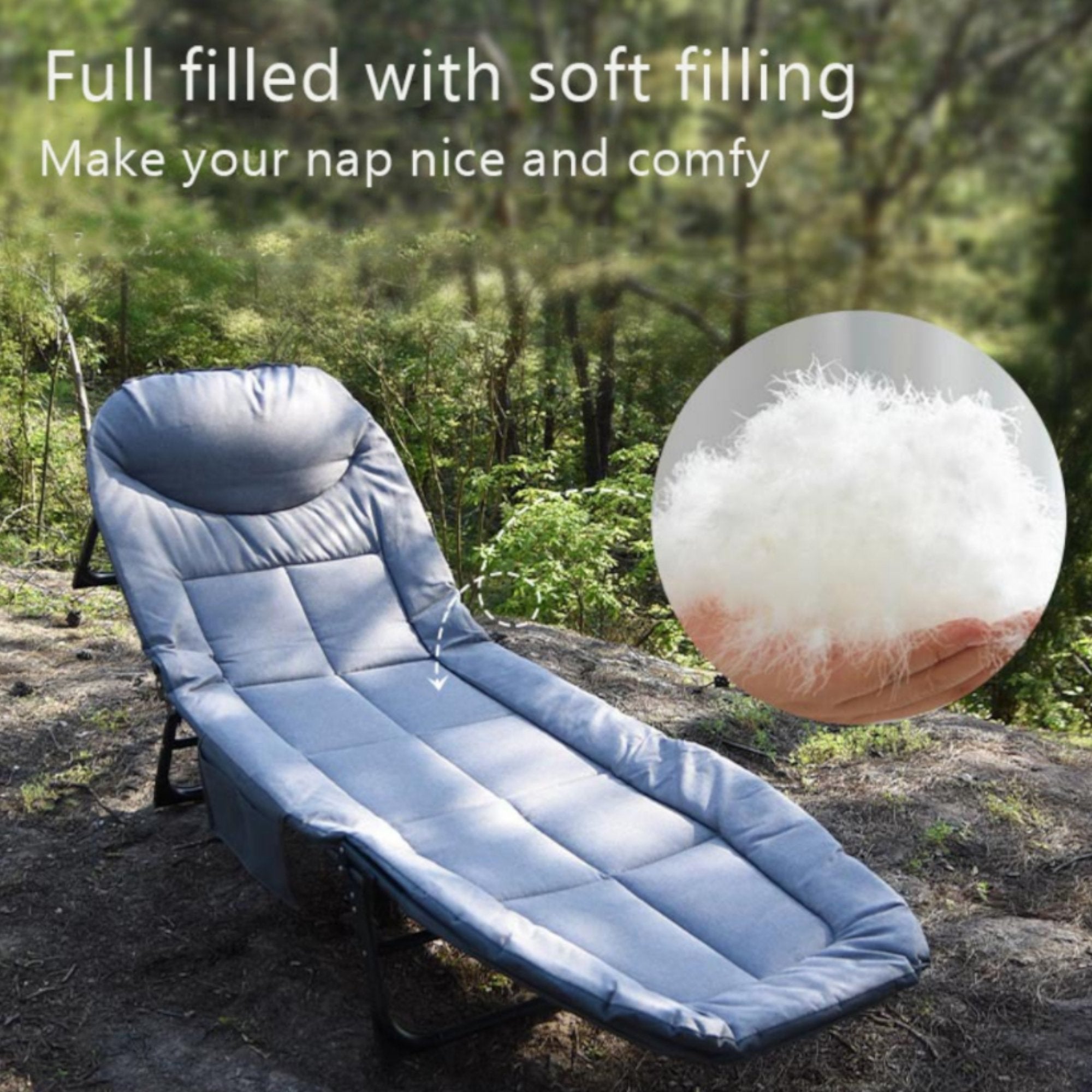 Stylish Grey Folding Lounge Chair