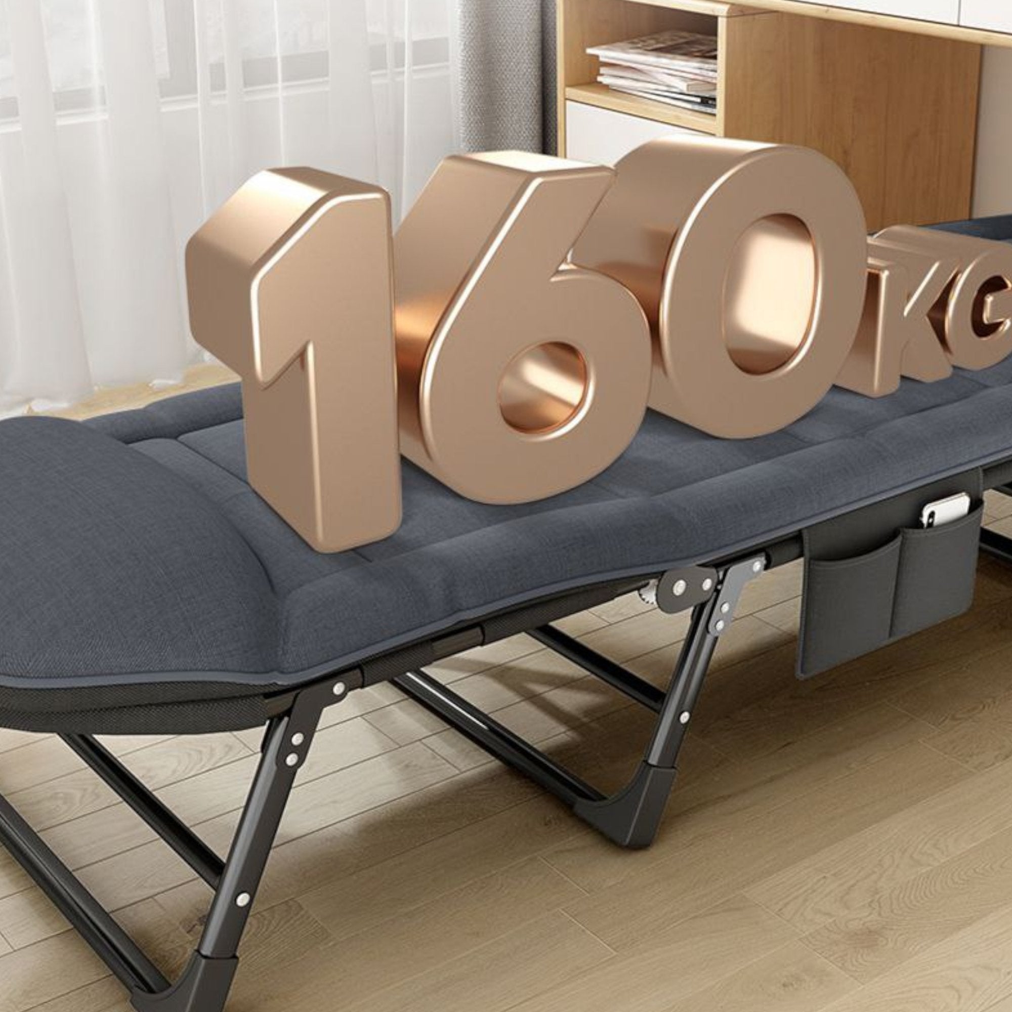 Stylish Grey Folding Lounge Chair