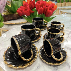 Set Šoljica za Kafu sa Podmetačima – 6 Komada | Keramika Premium Kvaliteta