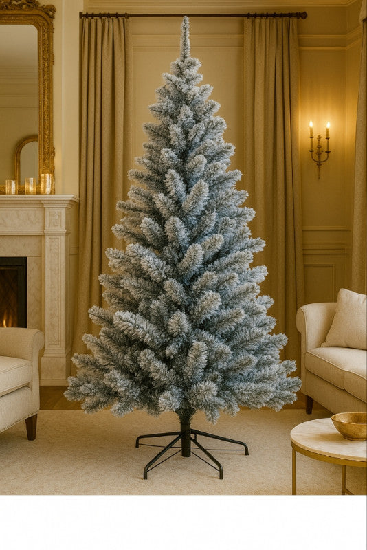 Snježna Božićna Jelka – Pahuljasti Zimski Efekat za Čarobne Praznike