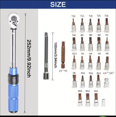 🔧 MOMENT KLJUČ SA 32 NASTAVKA (2–24 Nm) – PRECIZNOST BEZ KOMPROMISA 🔧