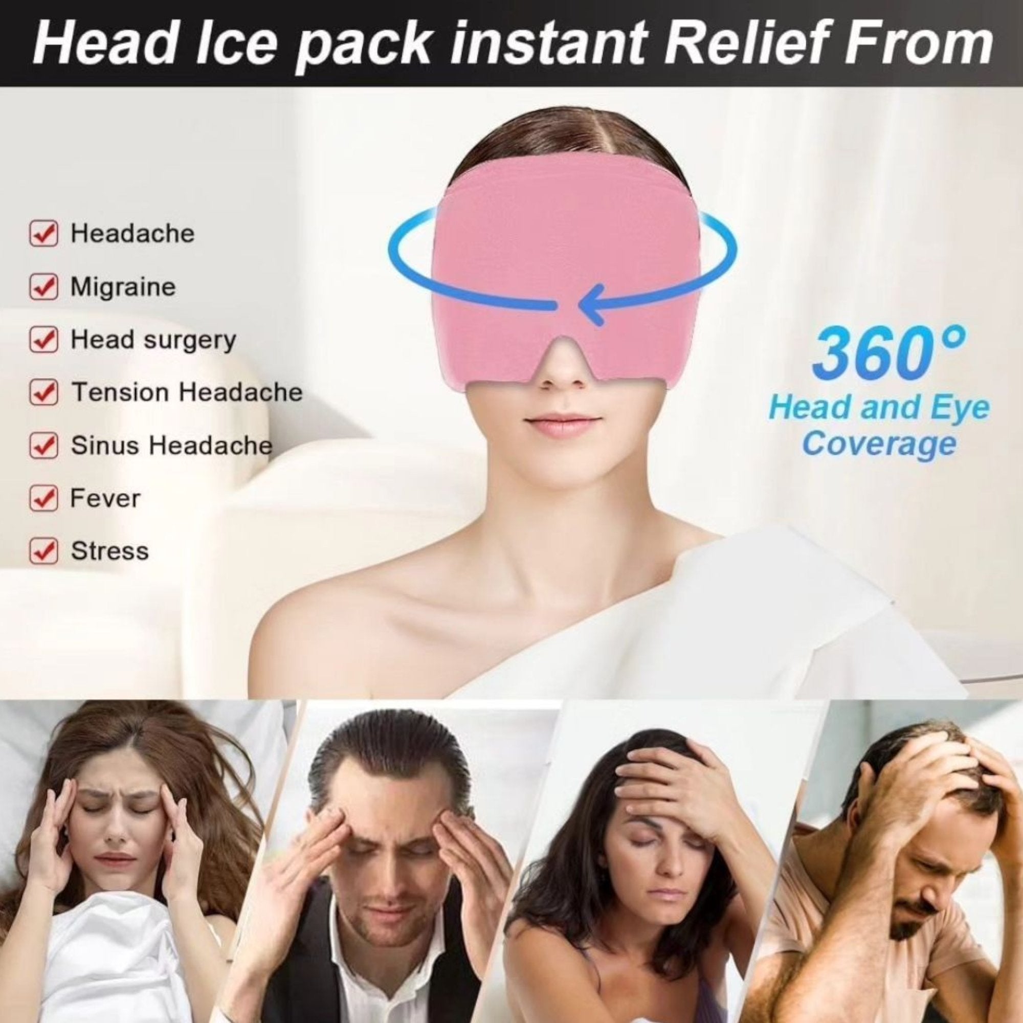 Instant Gel Maska za Ublažavanje Glavobolje i Migrene