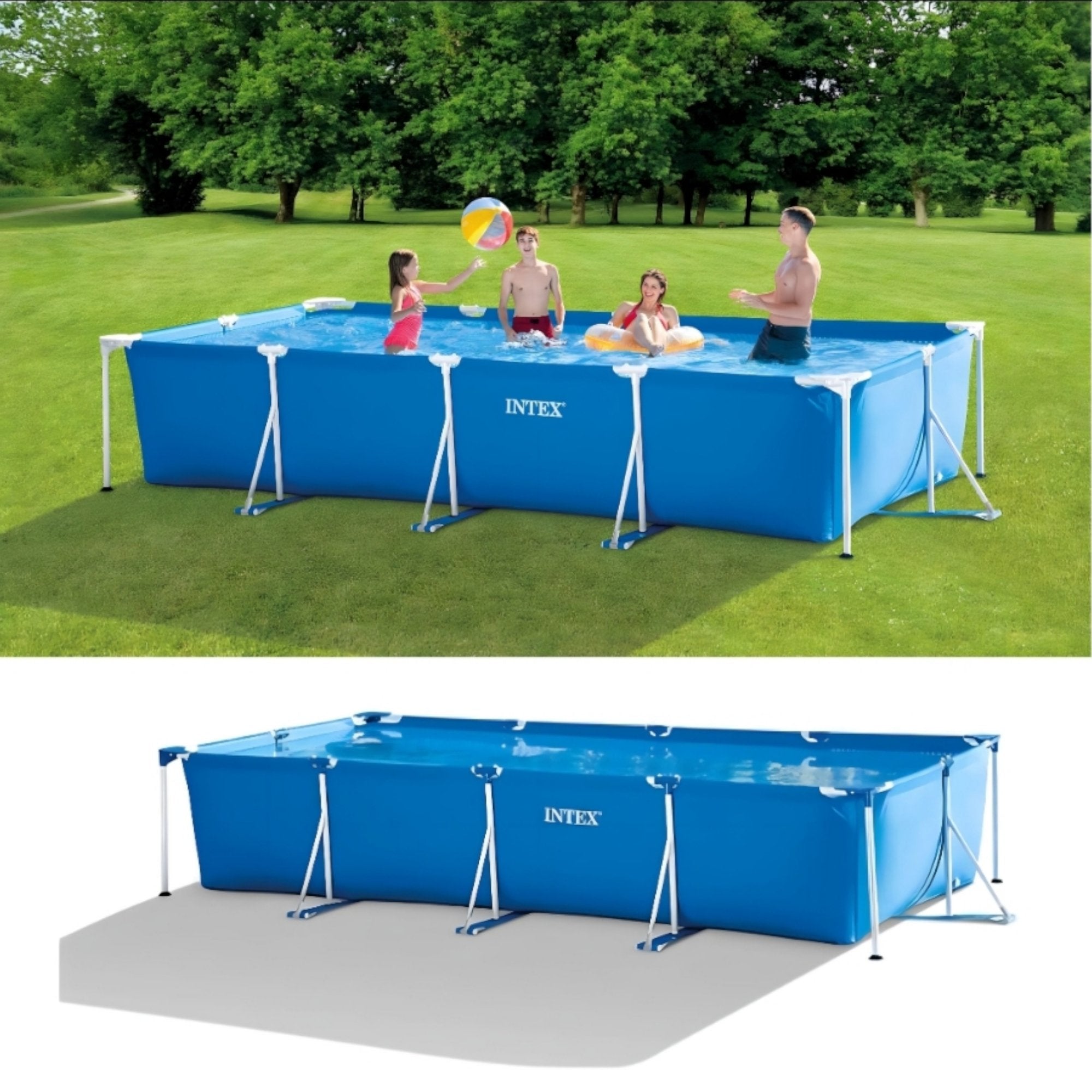 INTEX" 4.5m Metal Frame Swimming Pool - Perfect for Summer Fun!