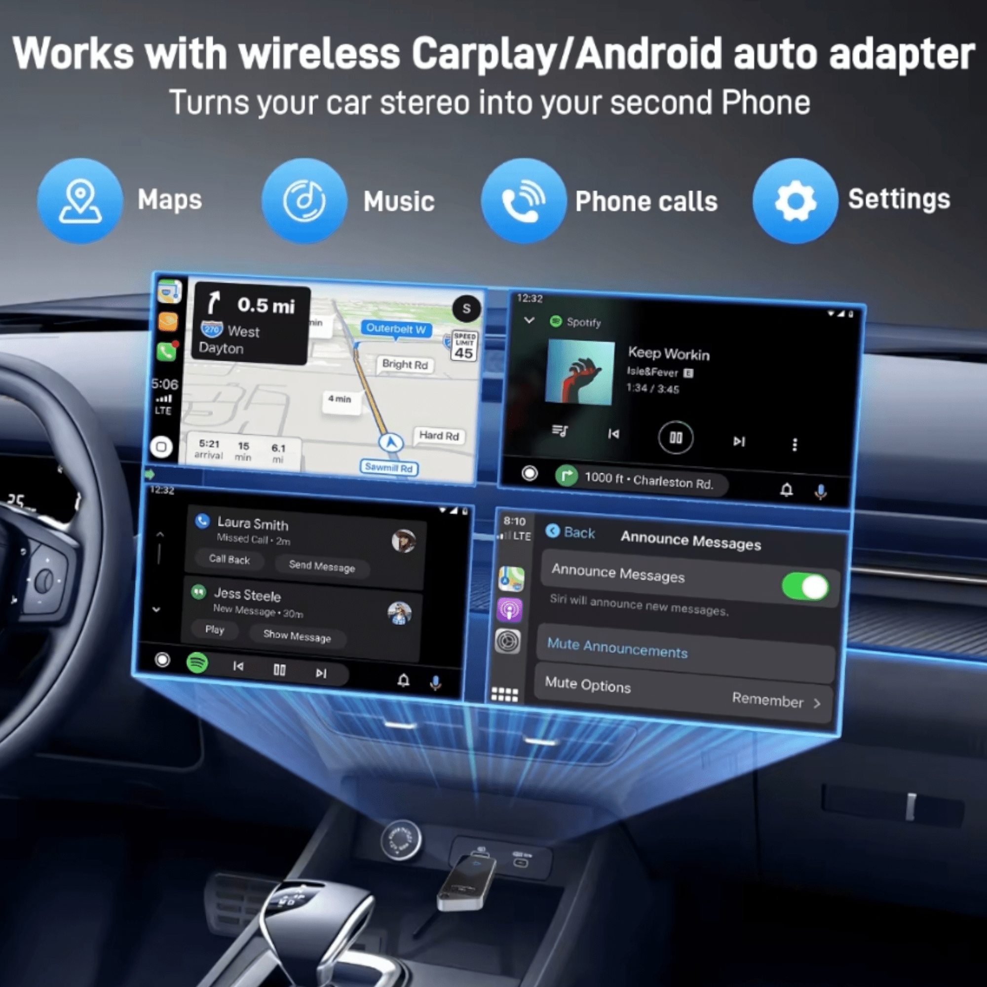 K82 – Bežični adapter za CarPlay i Android Auto: Pametna Mini Kutija s jednostavnim priključivanjem