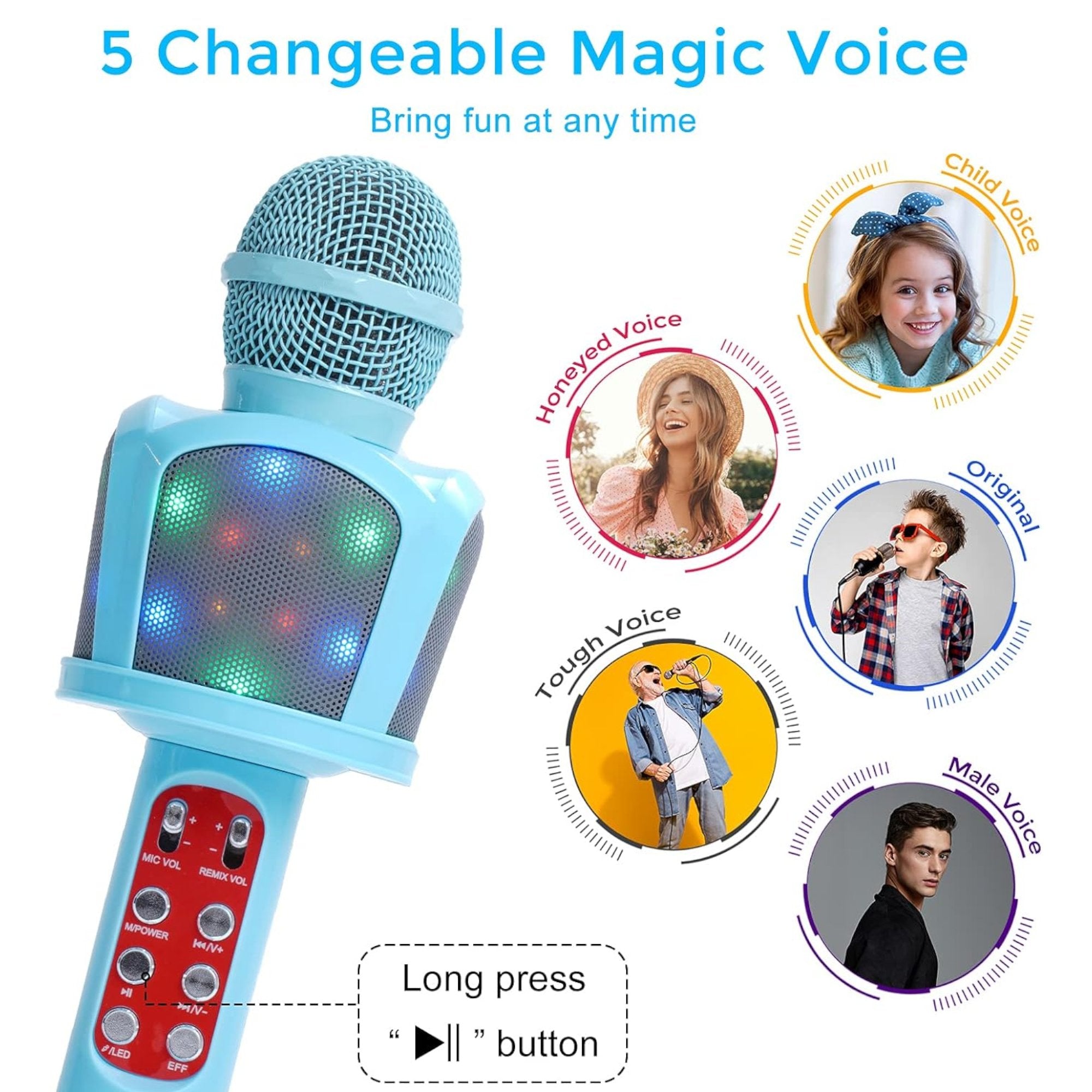 Bezdrátový Karaoke Mikrofon s Bluetooth Reproduktorom a Úžasnými LED Efekty