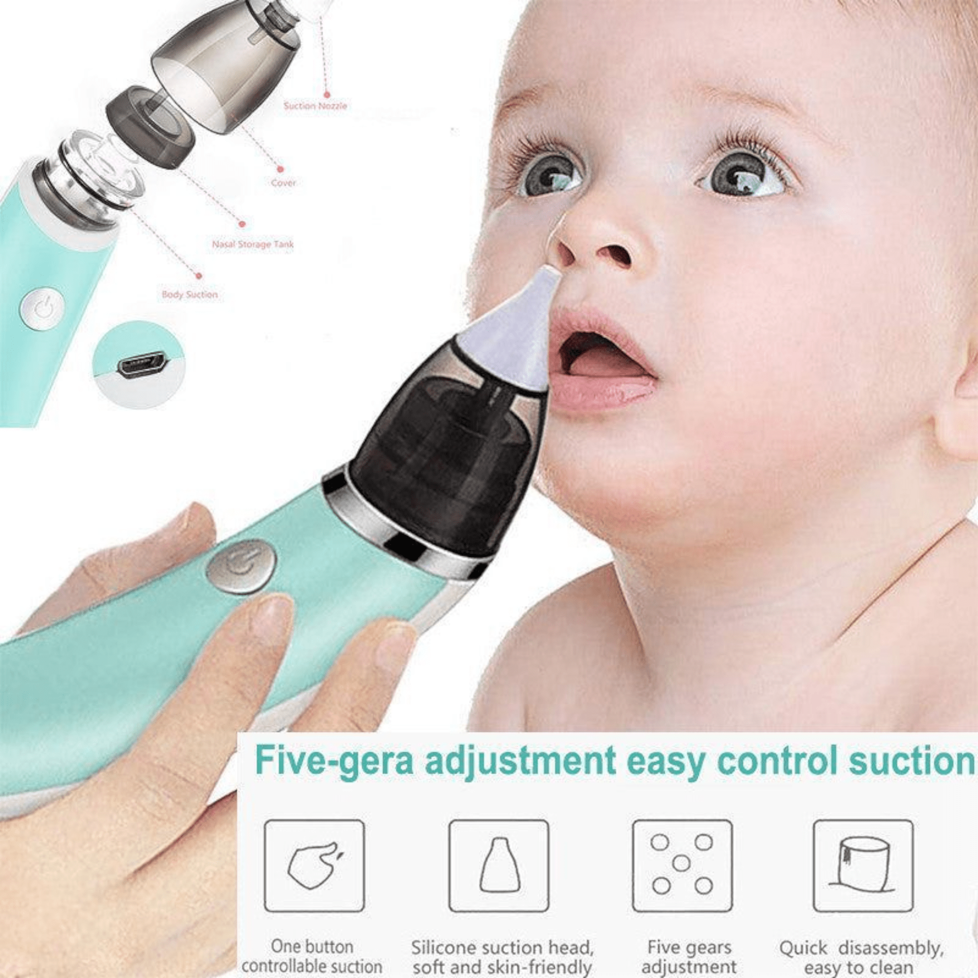 Sveobuhvatan Pribor za Njegu Bebe – Inhalator, Digitalni Toplomjer i Aspirator za Nos