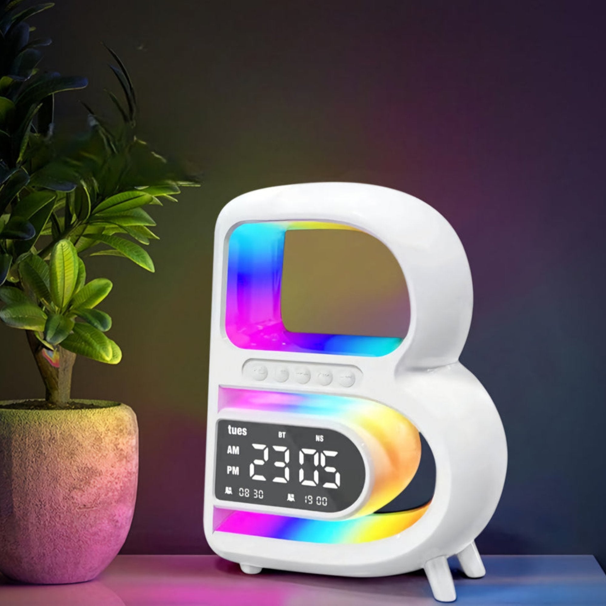 Moderní LED lampa s bezdrátovým nabíjením a vestavěným reproduktorem "B-1688