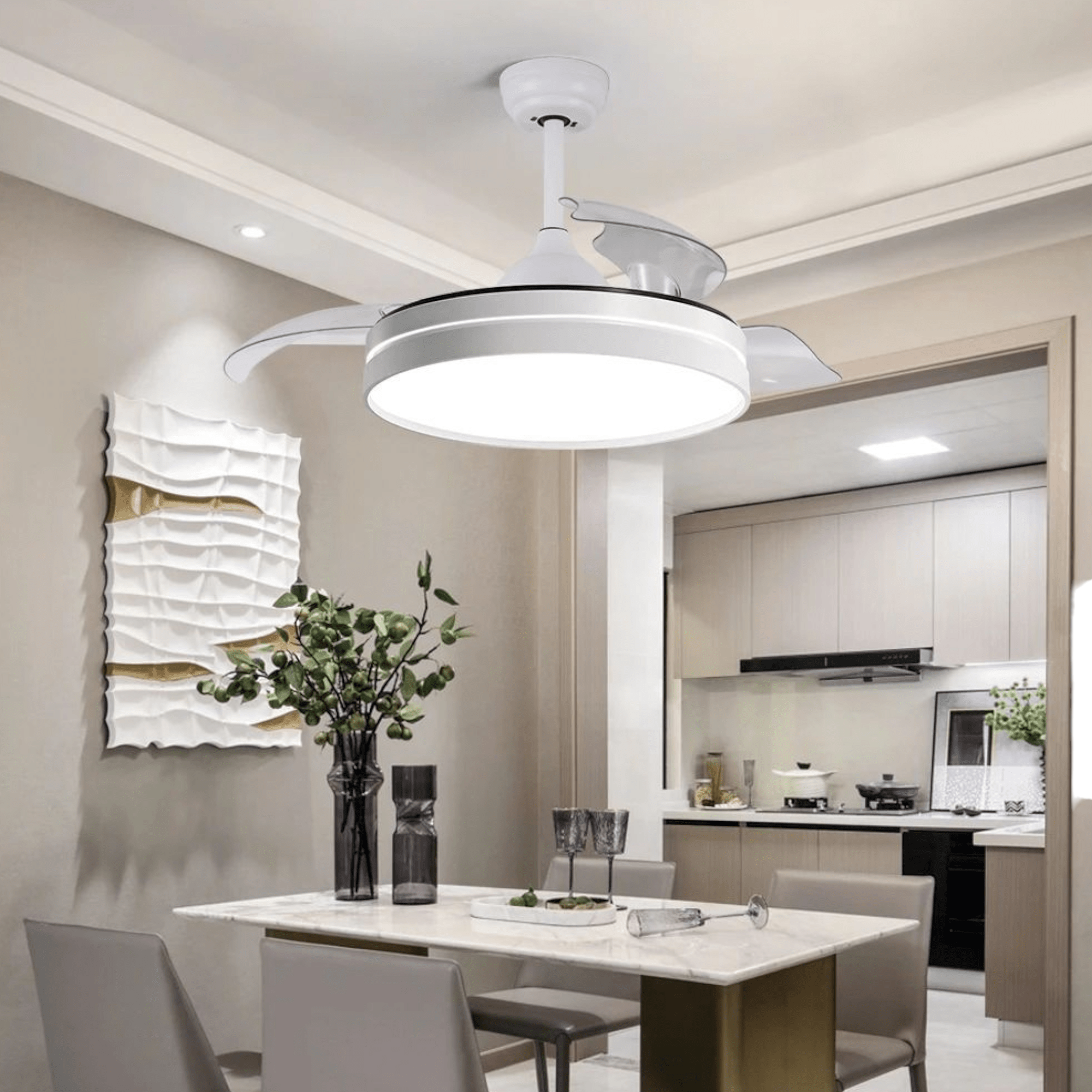 Elegantni LED Ventilator s UVLAČIVIM KRILIMA "Rixme