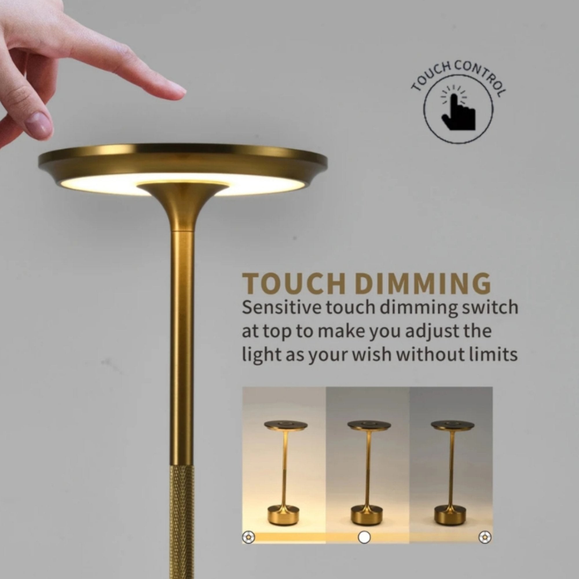 Moderna LED Metalna Stolna Lampa sa Touch Kontrolom