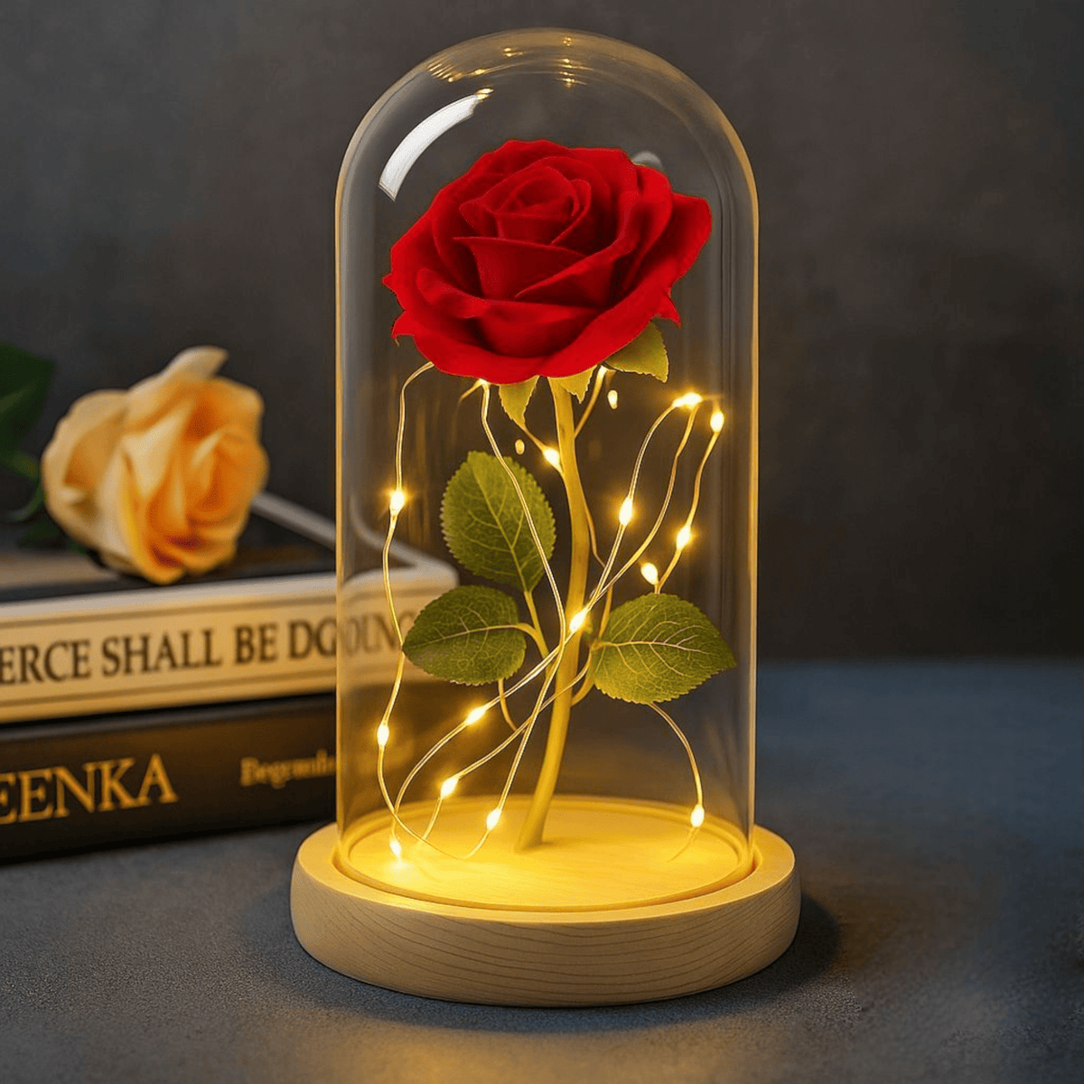 Očaravajuća LED Ruža unutar Elegantne Kupole