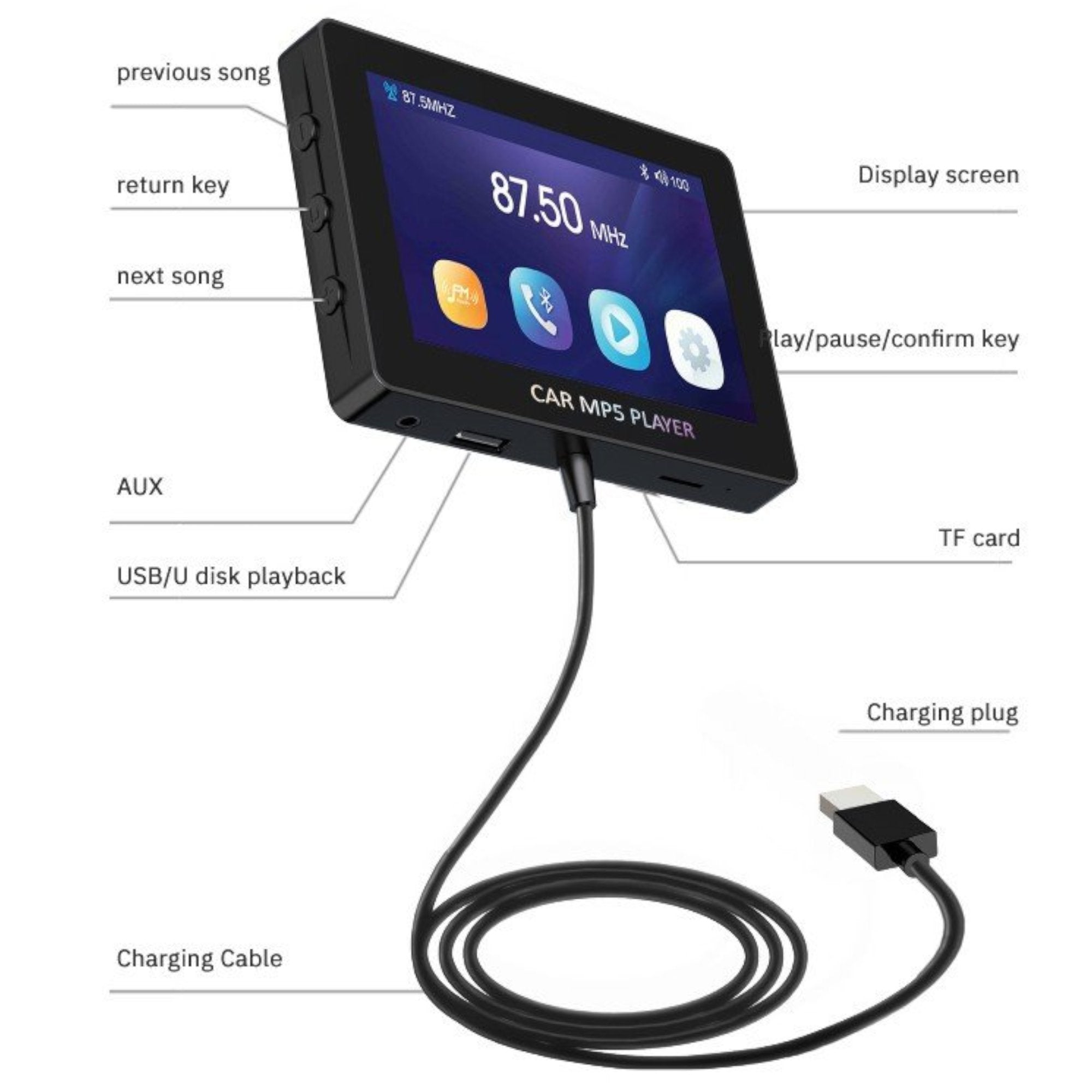 Versatile M6 Auto Radio with MP5, Bluetooth, USB, and DVD Playback
