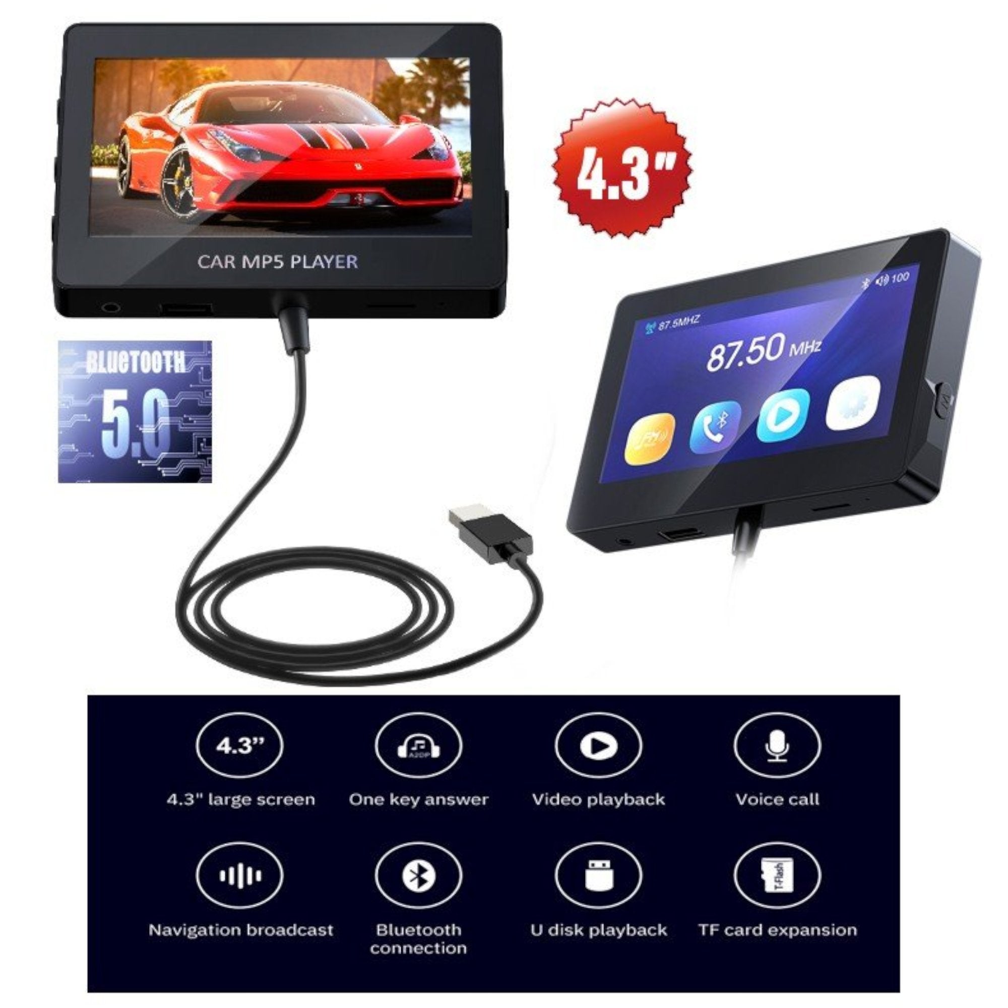 Versatile M6 Auto Radio with MP5, Bluetooth, USB, and DVD Playback