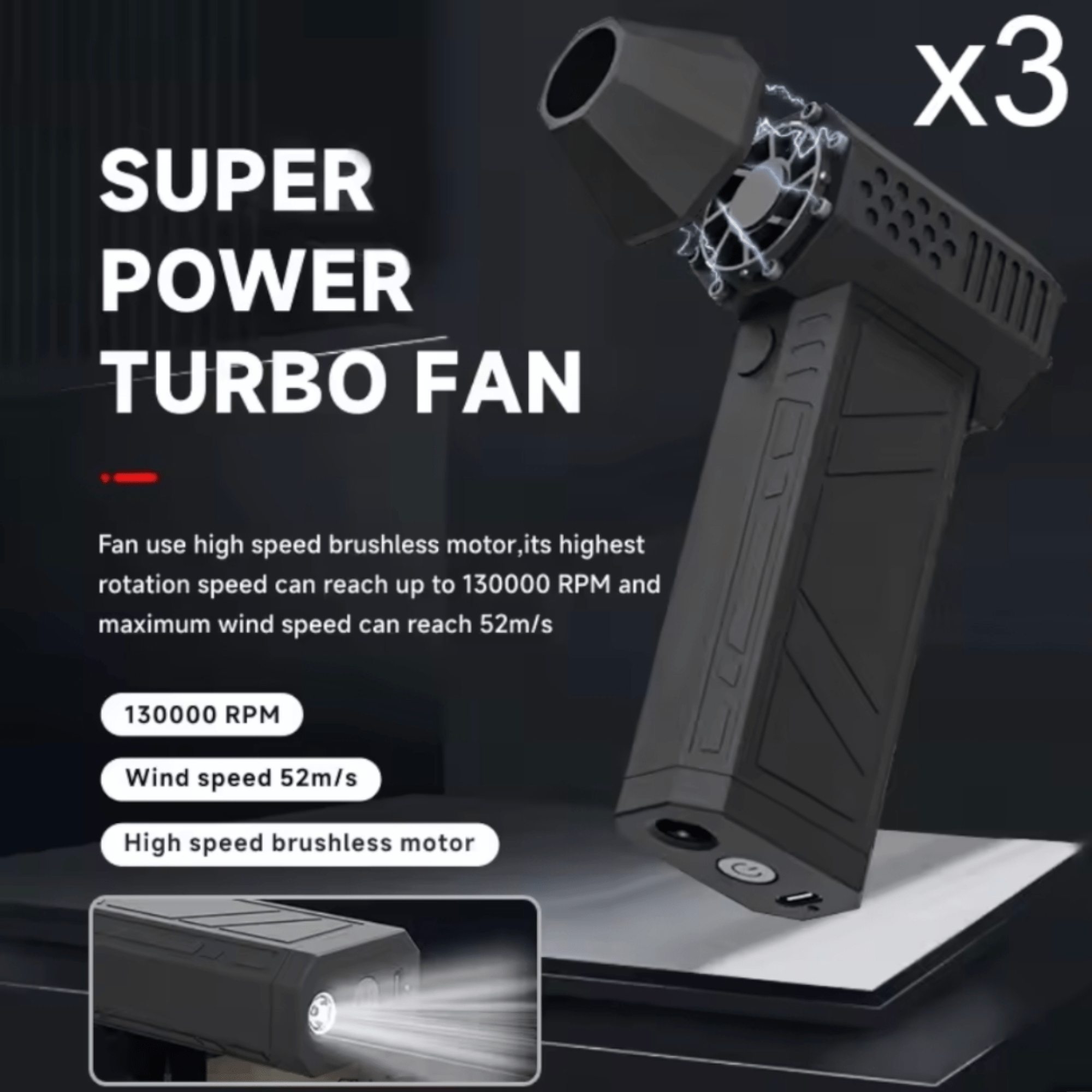 Compact Turbo Jet Fan for Maximum Airflow