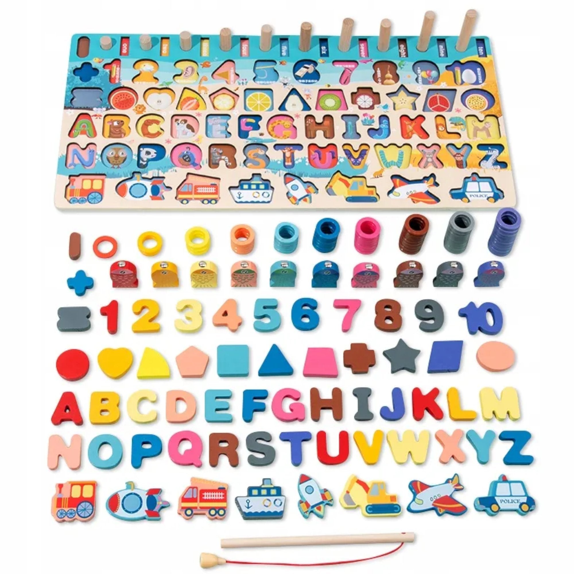 Svestrana Montessori Drvena Igračka 7u1 za Kreativnu Igru