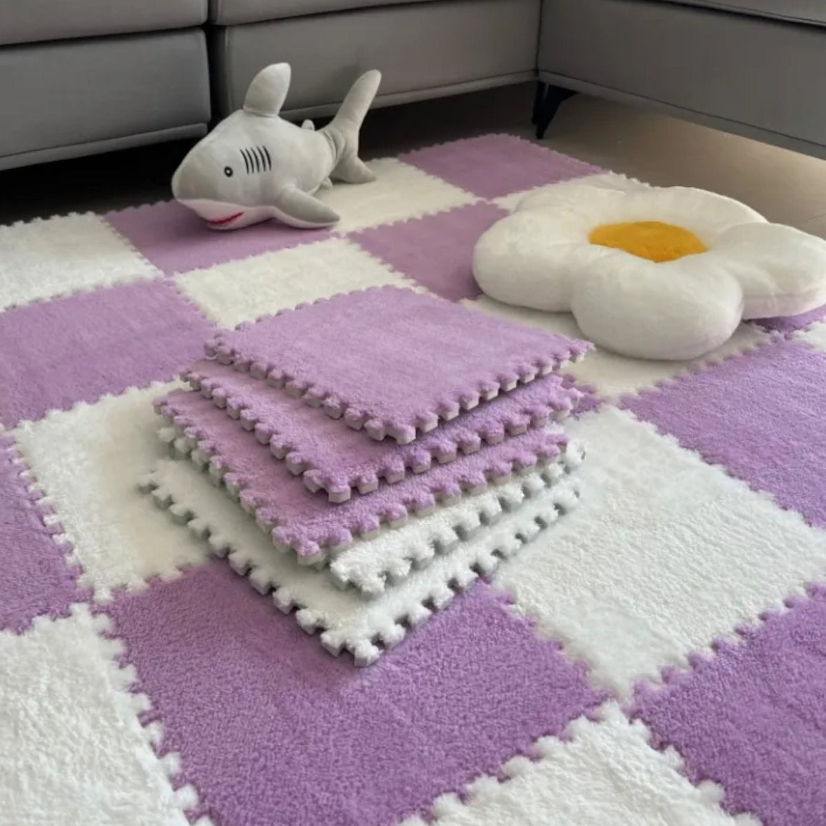 Set od 10 elegantnih plišanih podnih obloga