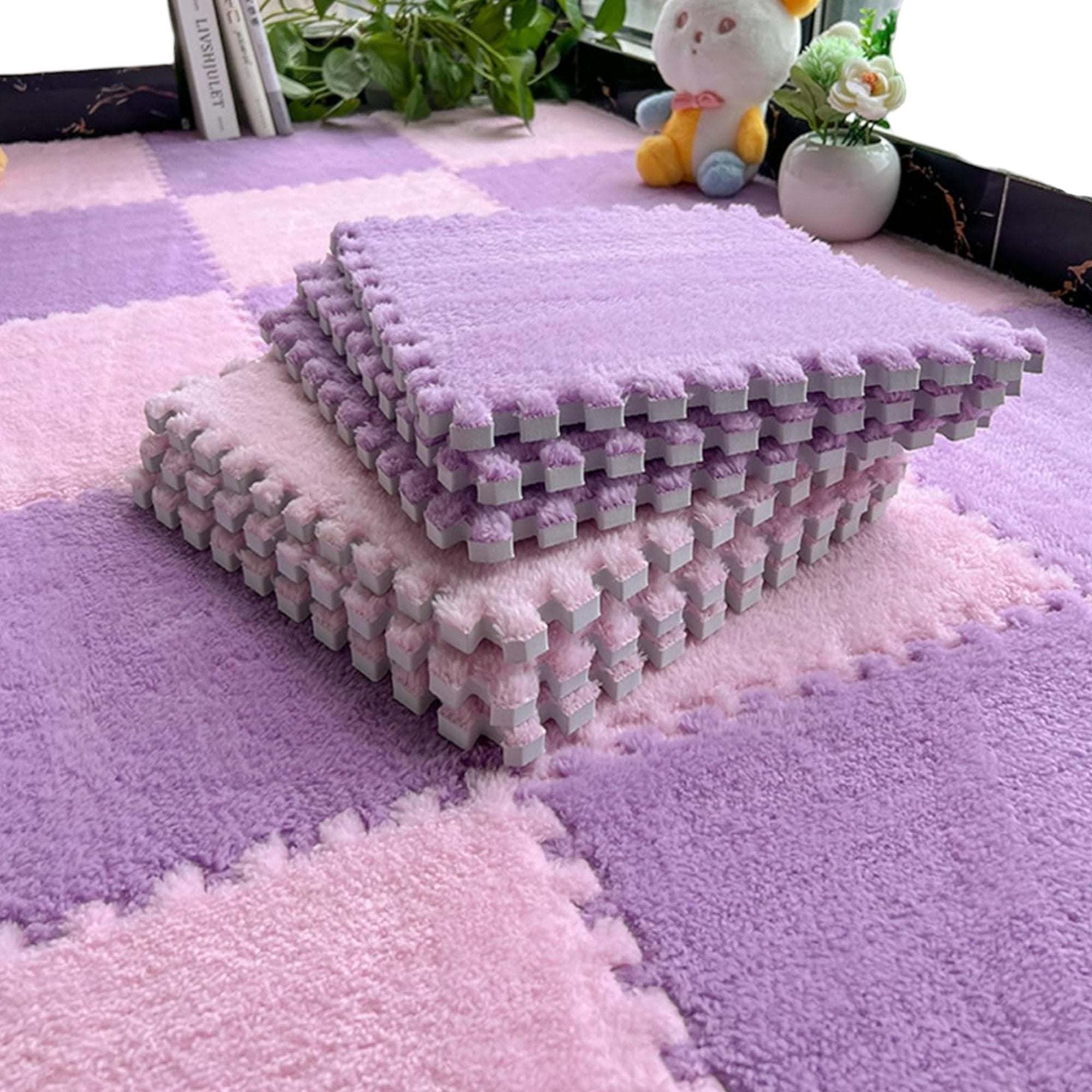 Set od 10 elegantnih plišanih podnih obloga