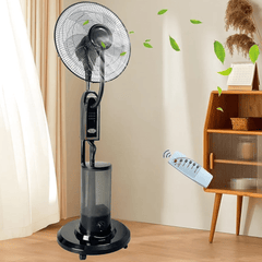 Podni ventilator s integriranim raspršivačem magle za osvježenje prostora