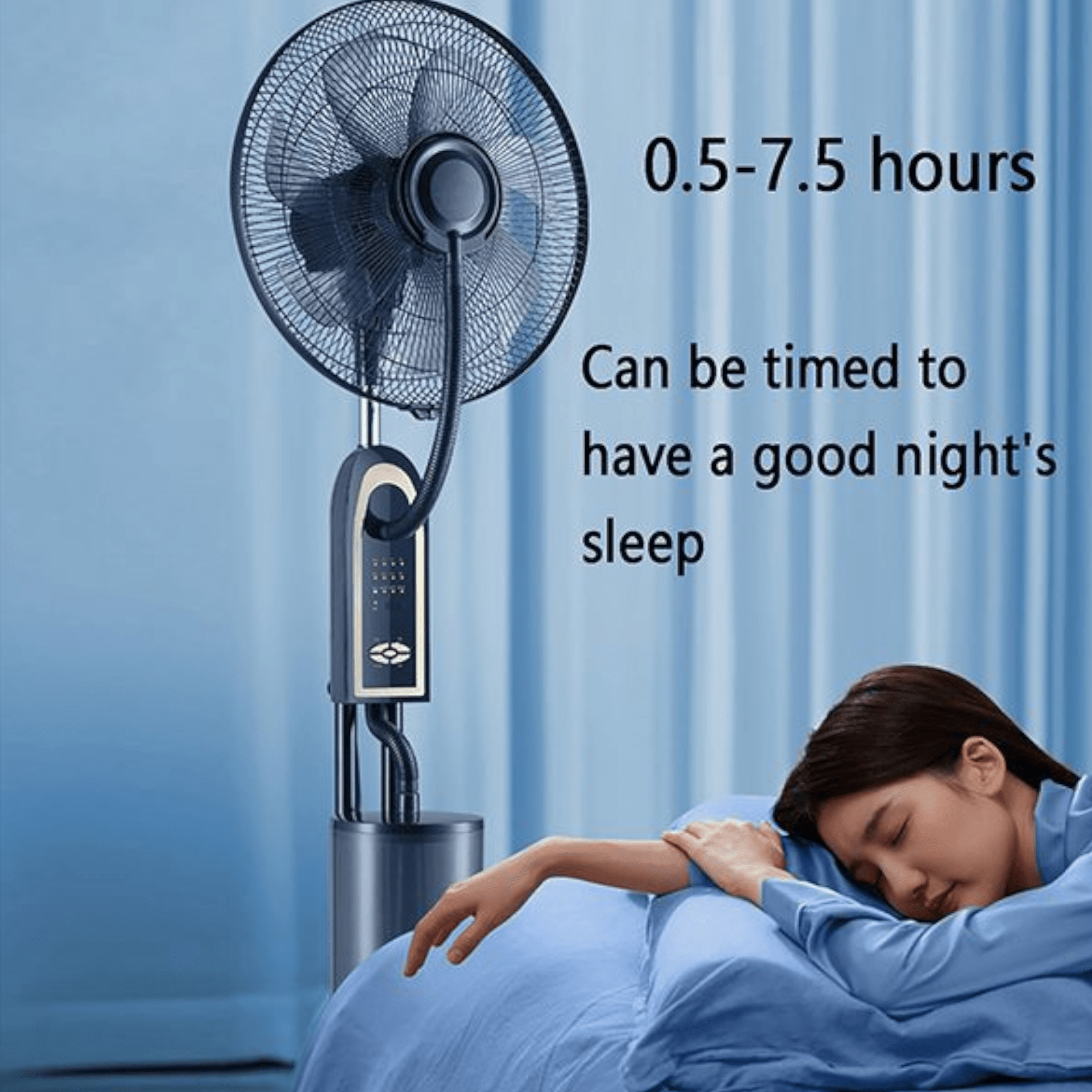 Podni ventilator s integriranim raspršivačem magle za osvježenje prostora