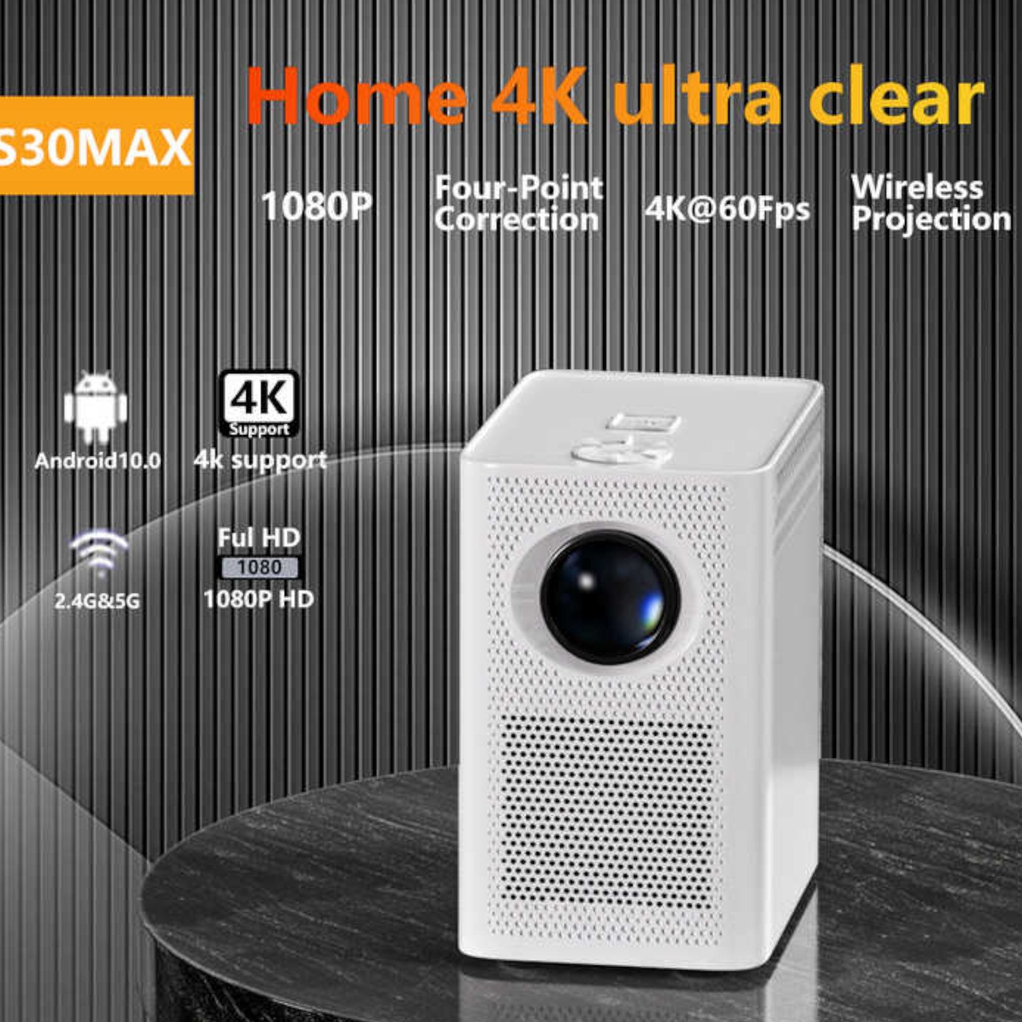 Projektor S30: Android TV Box mit 4/16GB und WLAN für ein cineastisches Erlebnis!