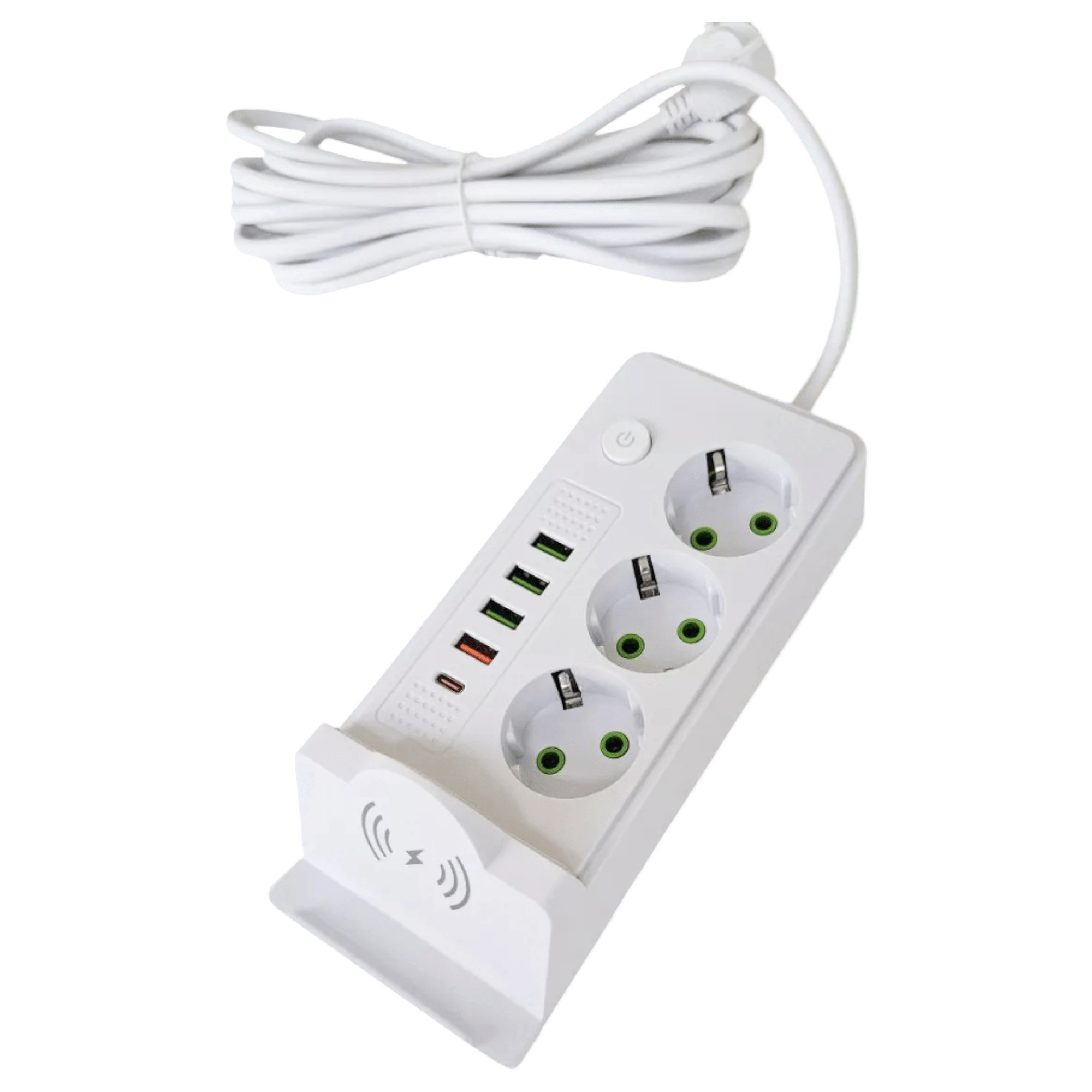 Višenamjenski produžni kabal s bežičnim punjenjem, 4xUSB i Type-C povezivanjem