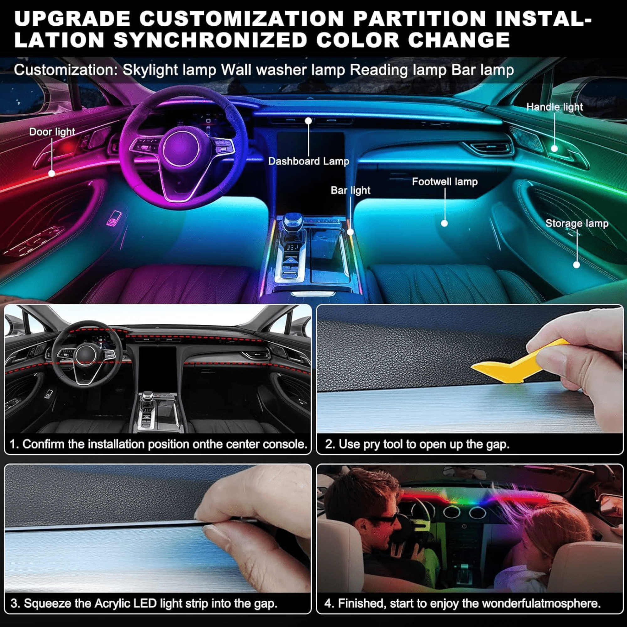 Ambijentalno LED Svjetlo za Automobil - Elegantan Dodatak Unutrašnjosti vaše Vozilo