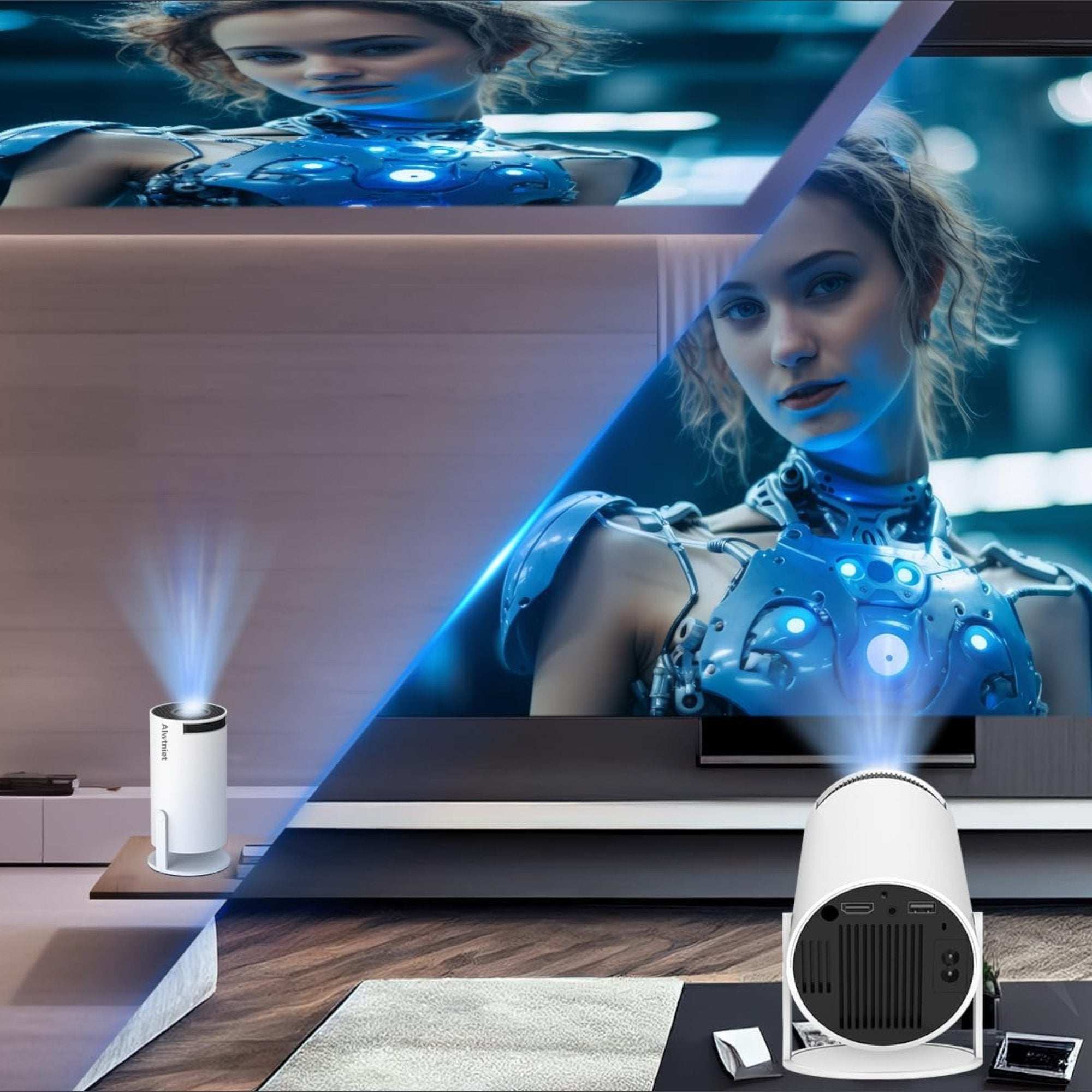 Projektor Android 11 4K Ultra HD 1080P - Fernseher für Heimkino und Multimedia