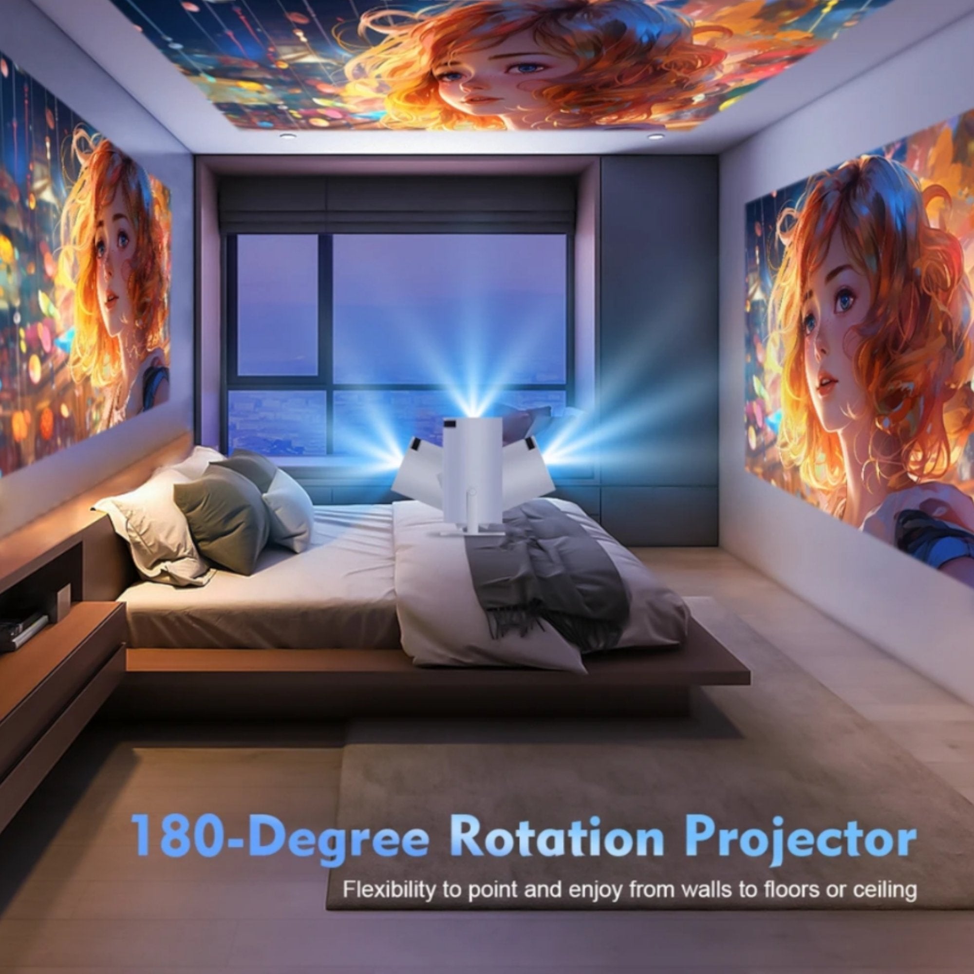 Projektor Android 11 4K Ultra HD 1080P - Fernseher für Heimkino und Multimedia
