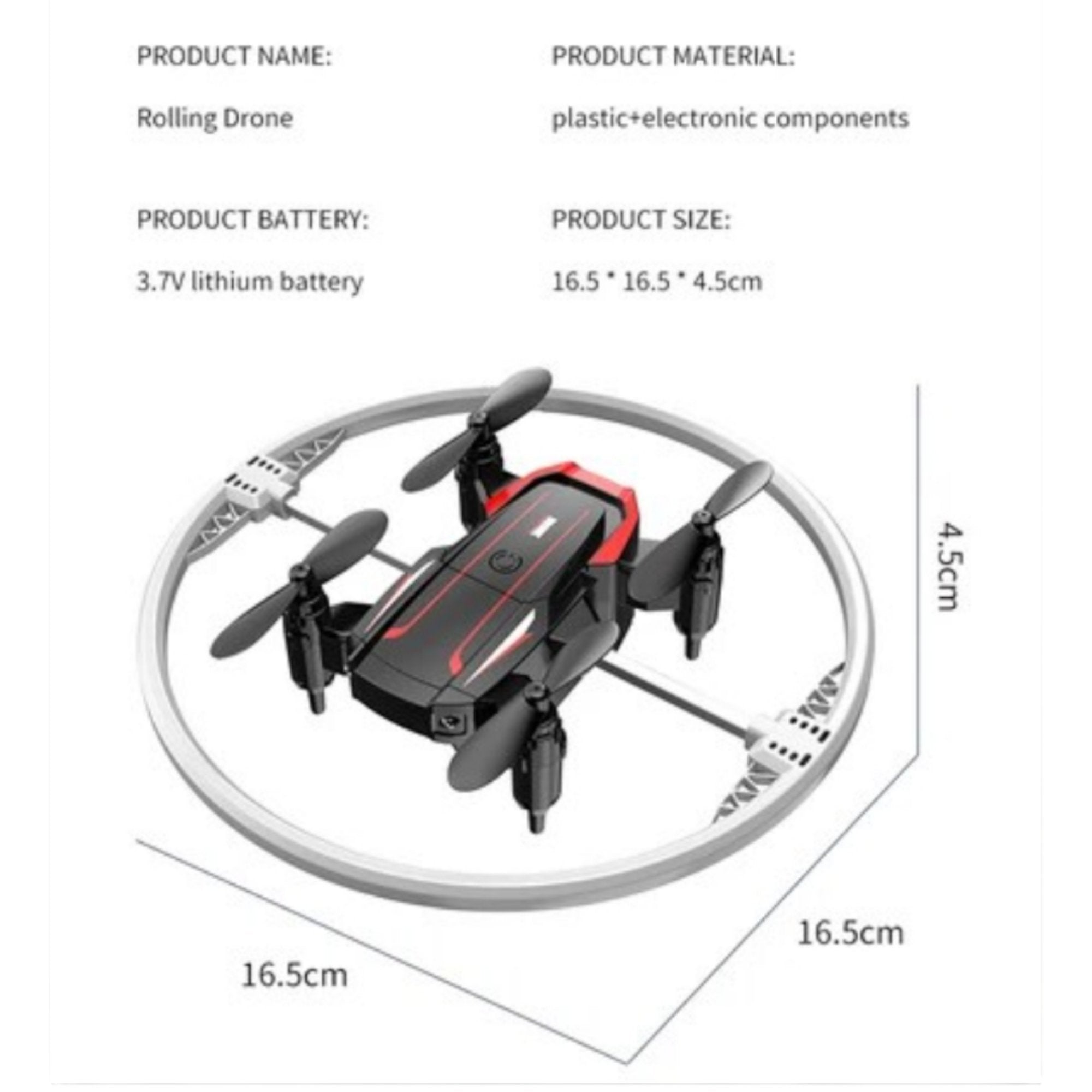 Mini Akrobatski Dron s Svjetlećim Efektima za Uzbudljive Letove