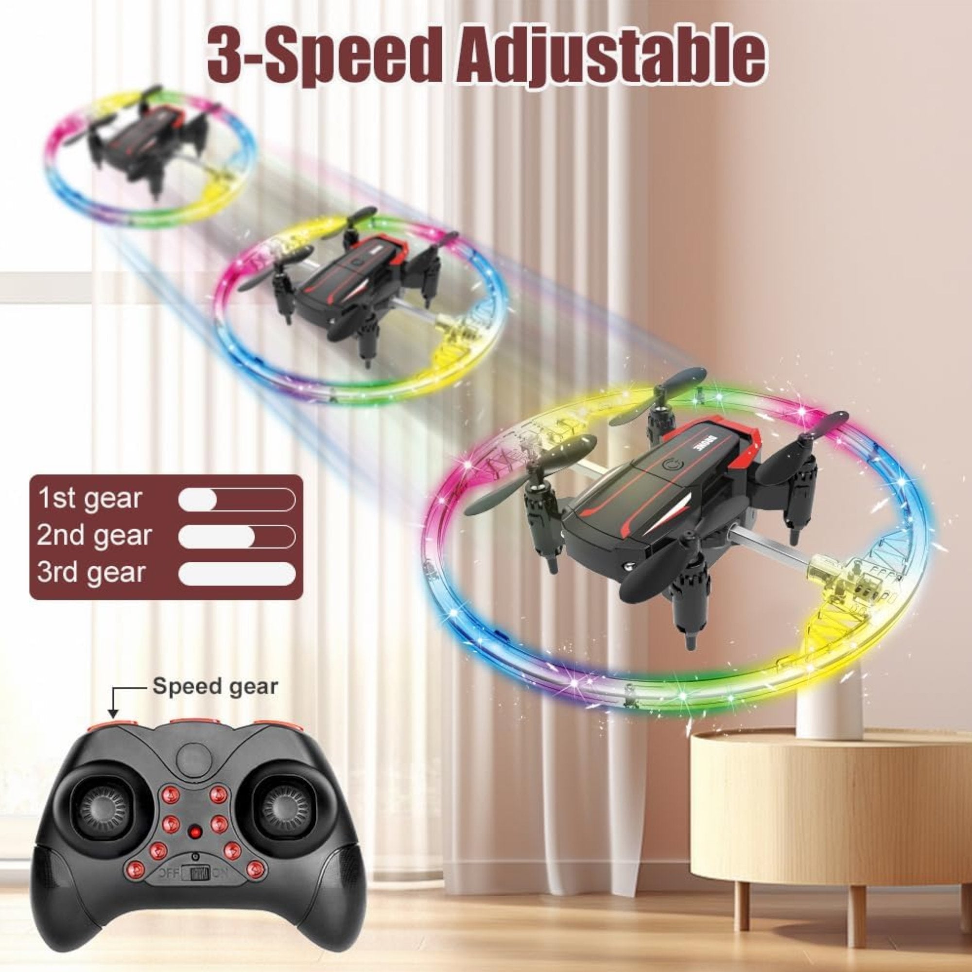 Mini Akrobatski Dron s Svjetlećim Efektima za Uzbudljive Letove