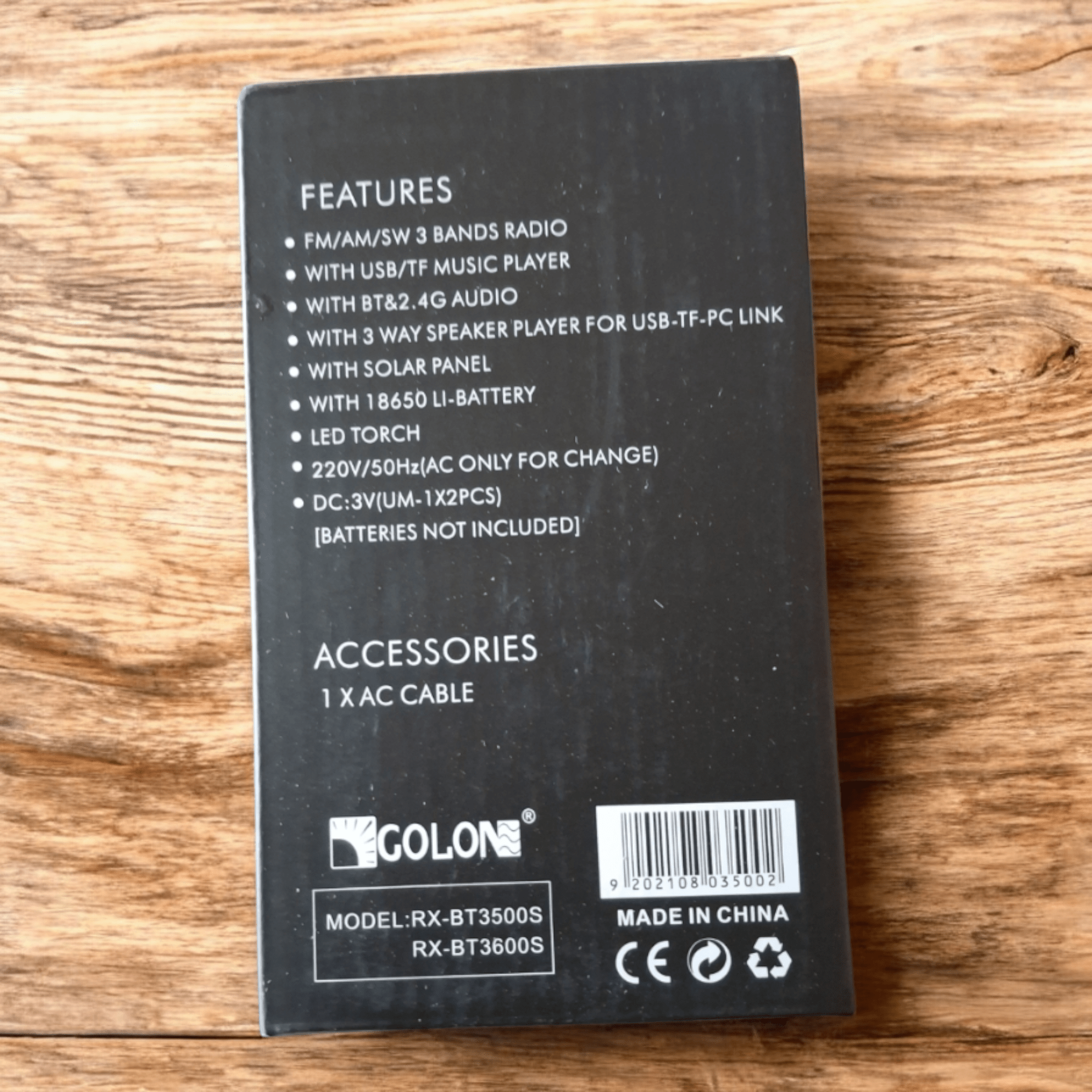 Nostalgic Solar Bluetooth Radio "RX-BT3600S