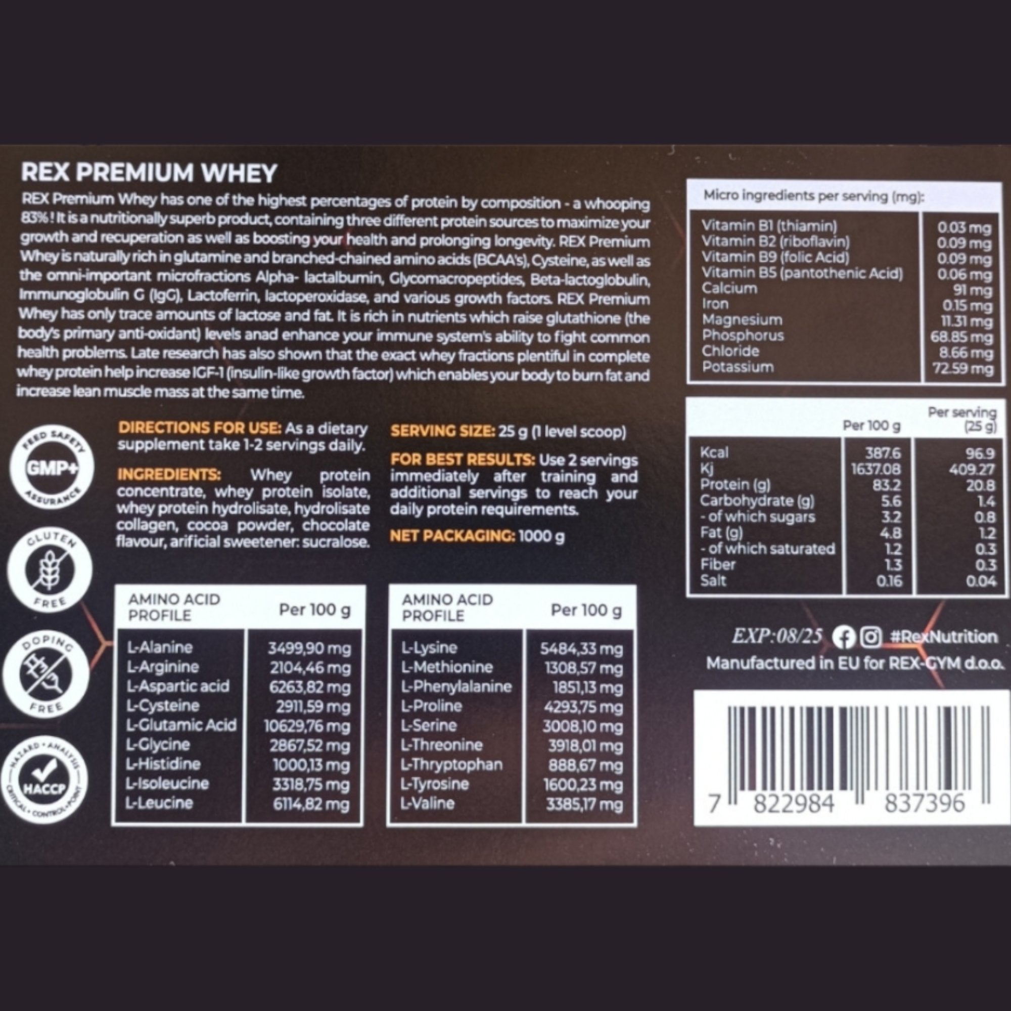 Rex Nutrition" Deluxe Whey Protein