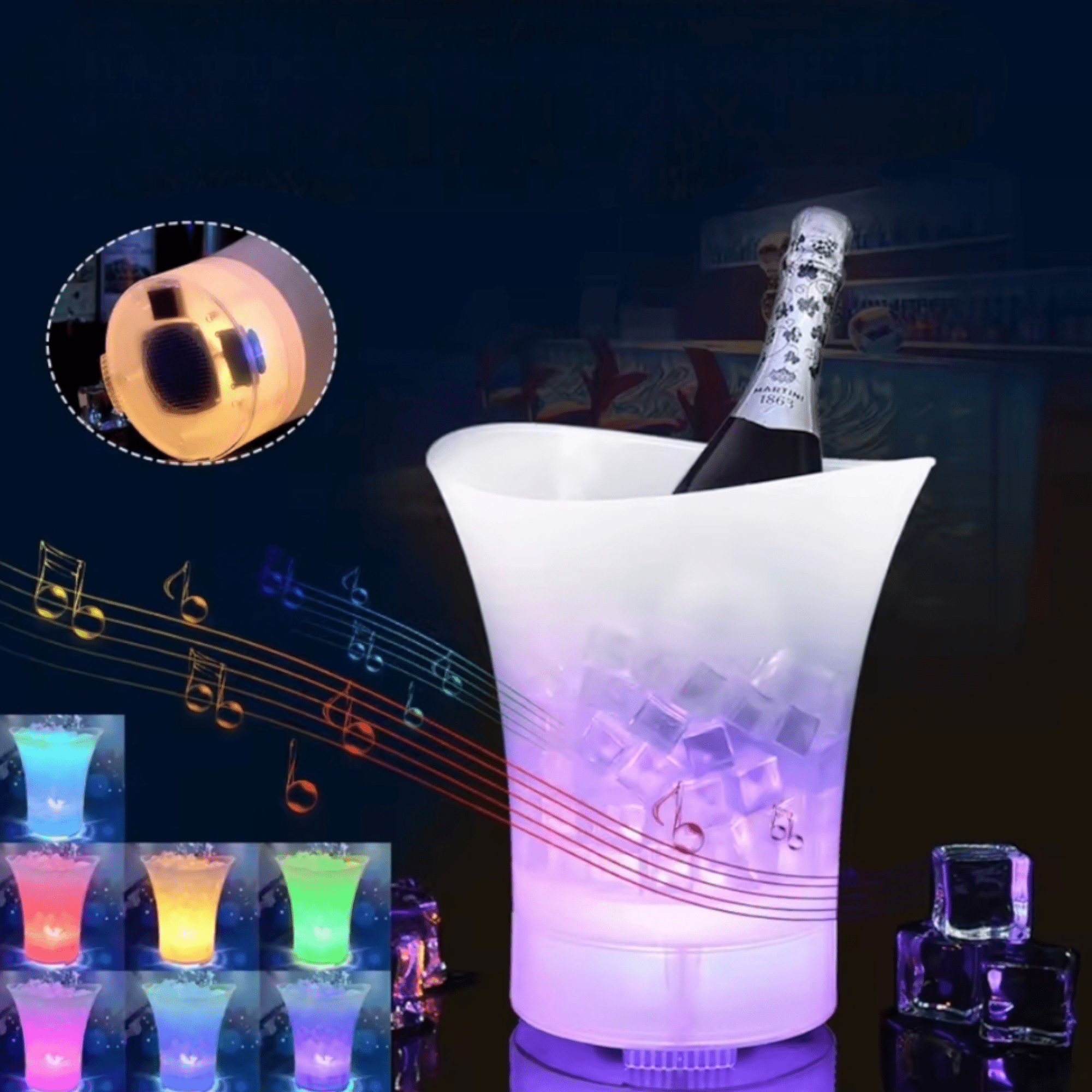 RGB LED Zvučnik s Bluetoothom - Kanta za zabavu 7L