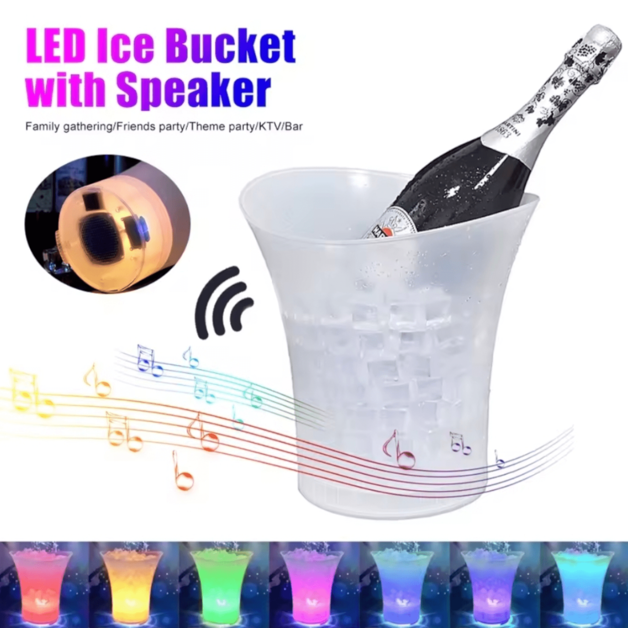 RGB LED Zvučnik s Bluetoothom - Kanta za zabavu 7L