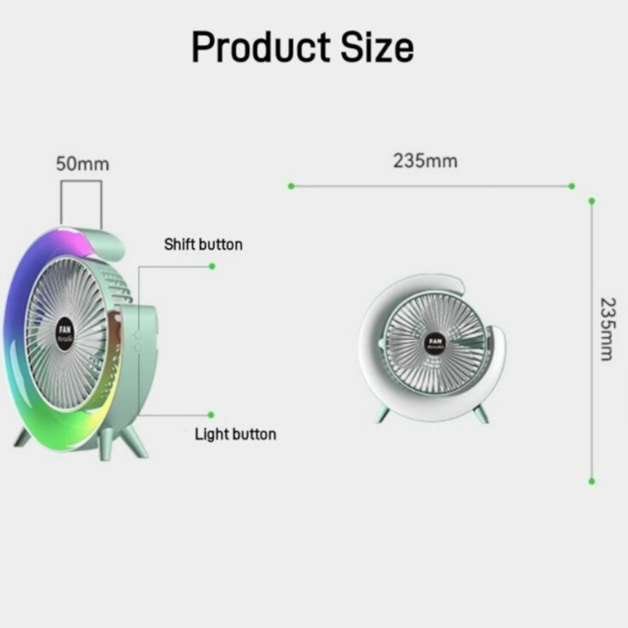 RGB Stojni Ventilator s Atraktivnim Osvjetljenjem