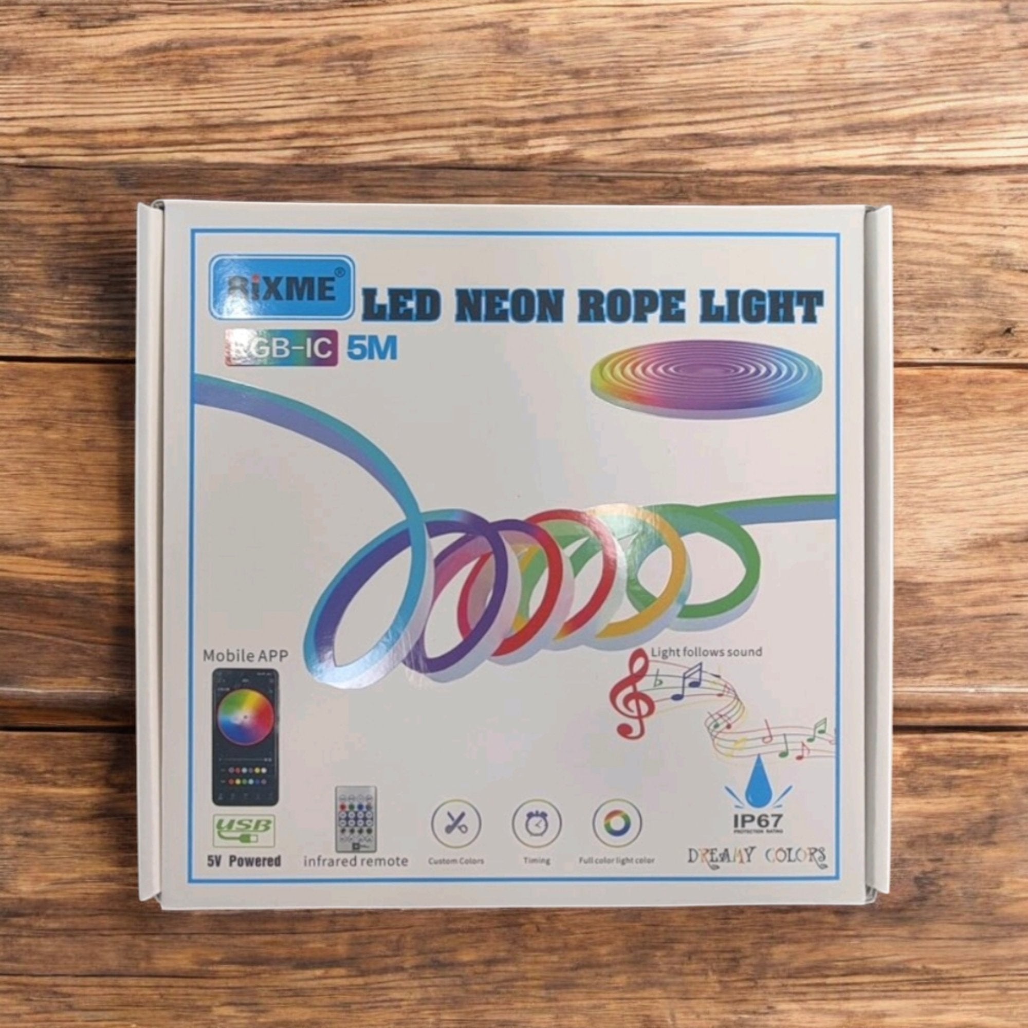 Rixme 5m RGB LED Neon Strip - Illuminate Your Space with Vibrant Colors!