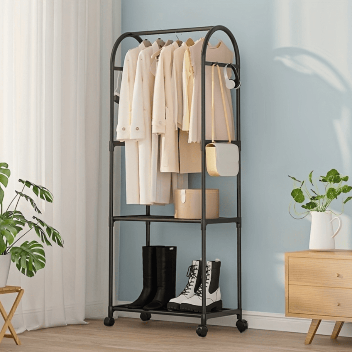 Stylish Rotating Free-Standing Clothing Rack