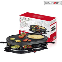Royalty Line" 2u1 Električni roštilj s 8 dijelova Raclette - Savršeno za vašu zabavu!