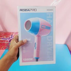 RoziaPro Mini Fen za Kosu 1200W - Kompaktna Snaga i Brza Sušenje
