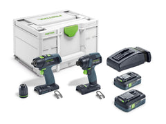 Festool TID 18 HPC 4,0 I‑Set T18 – Set udar‑šrafcigera i bušilice sa 2×4,0 Ah baterijama