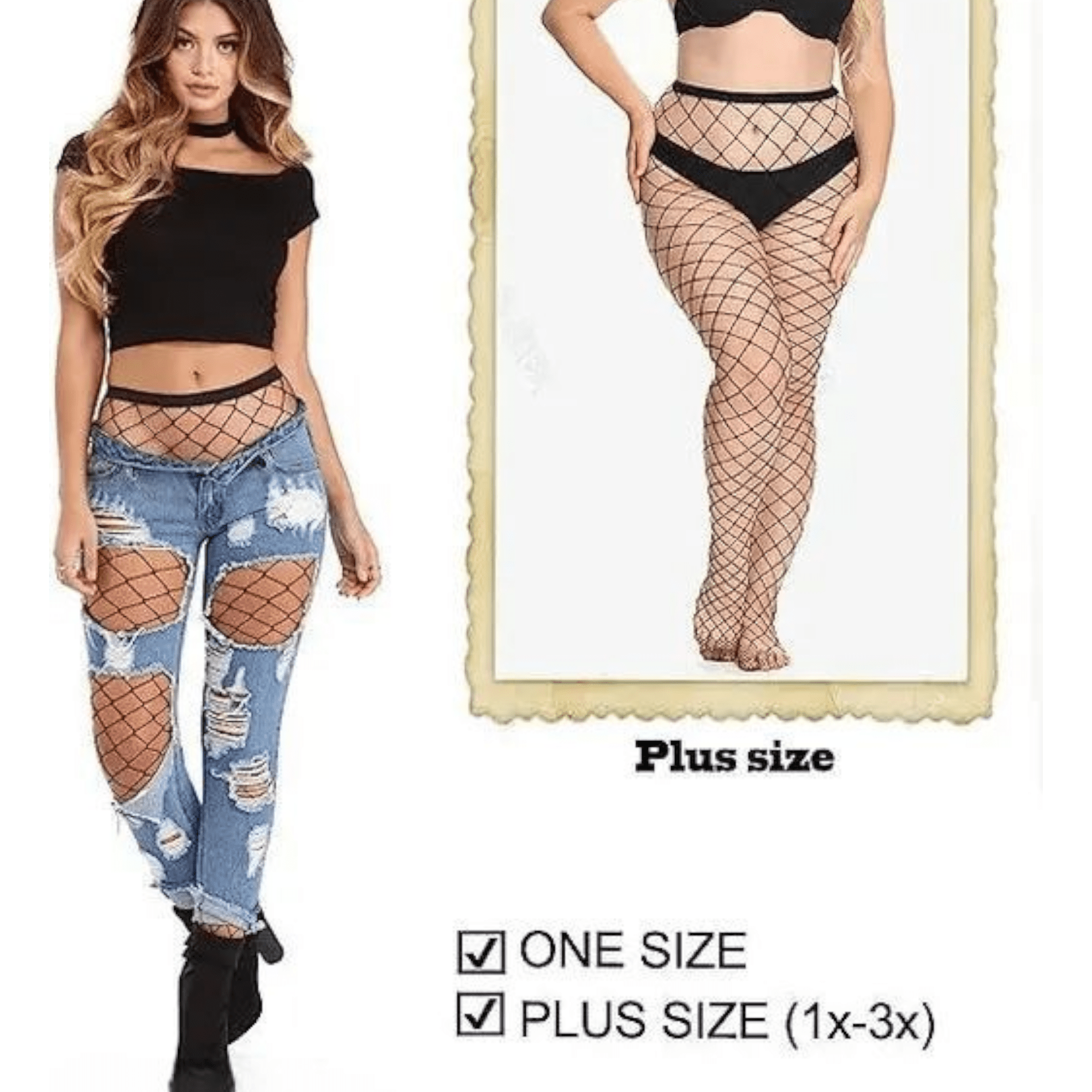 Duo set elegantnih mrežastih najlonki